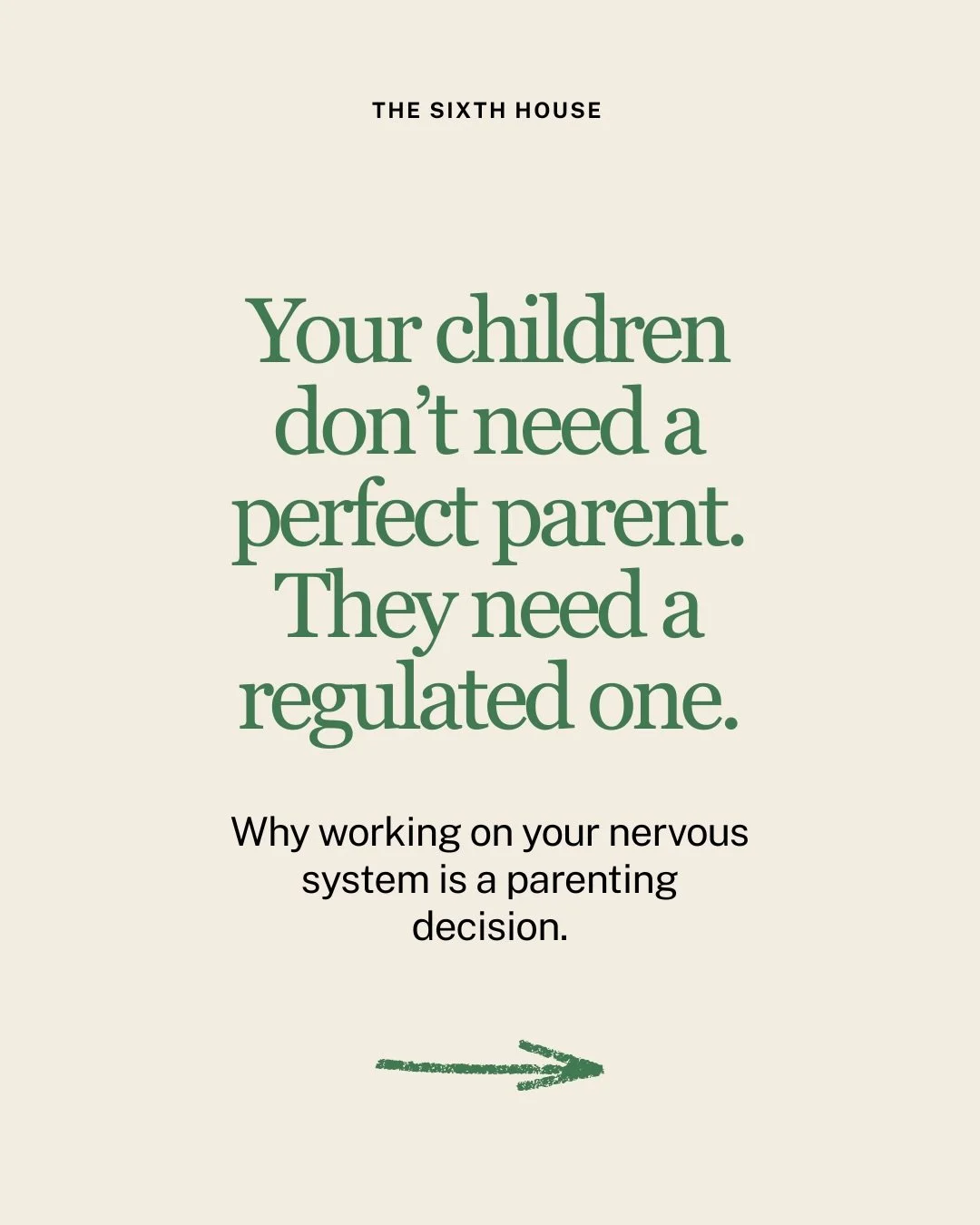 Regulating your nervous system isn&rsquo;t self-care. It&rsquo;s a parenting decision.

When your nervous system feels safe, your child&rsquo;s nervous system learns safety too.
Your regulation becomes their reference point. 
Your calm becomes their 