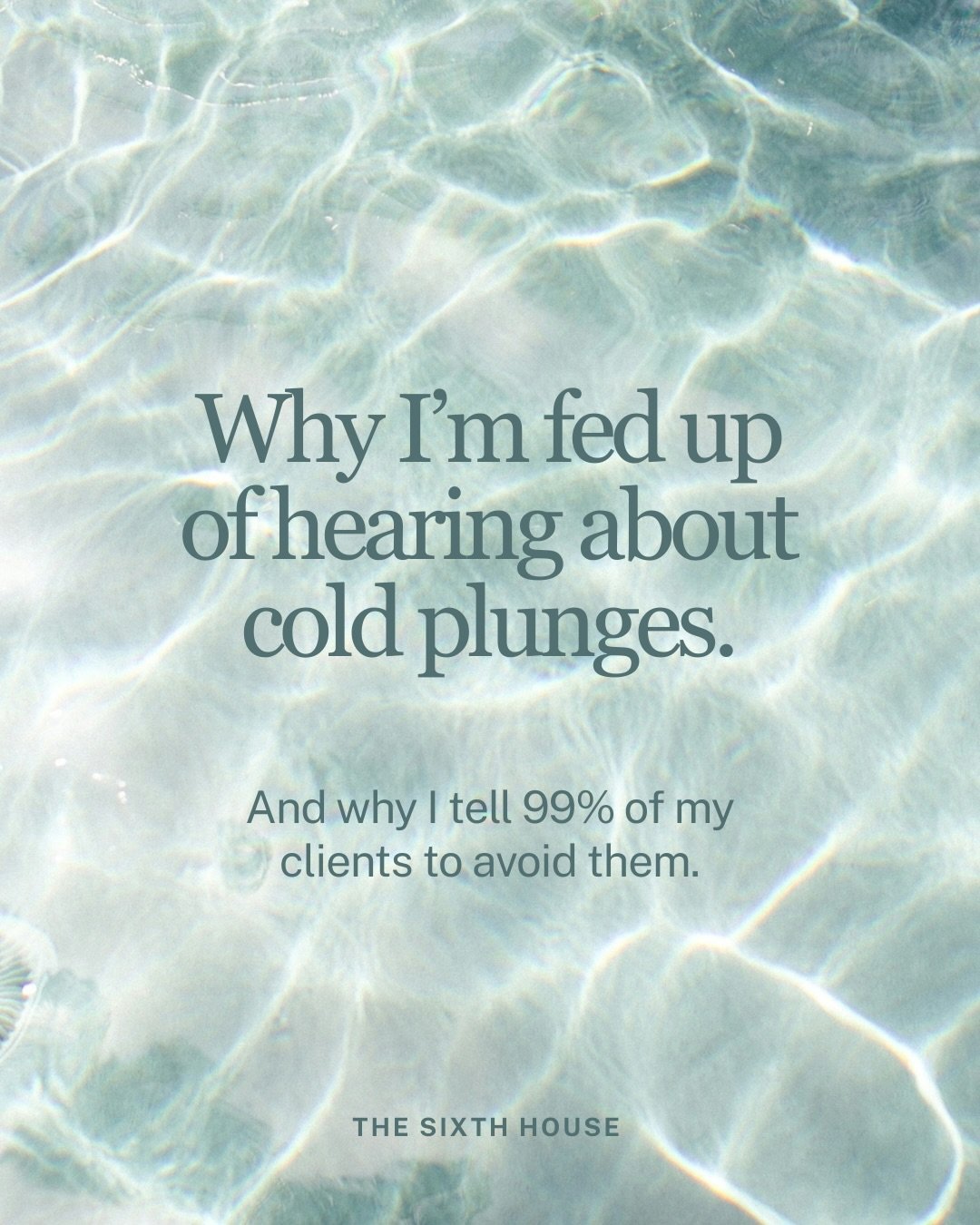 Ice baths and cold plunges might be trending right not but they&rsquo;re not healing for 99% of women.

Cold exposure activates survival. But, regulation is about teaching the body it&rsquo;s safe again - not shocking it into submission.

#icebath #c