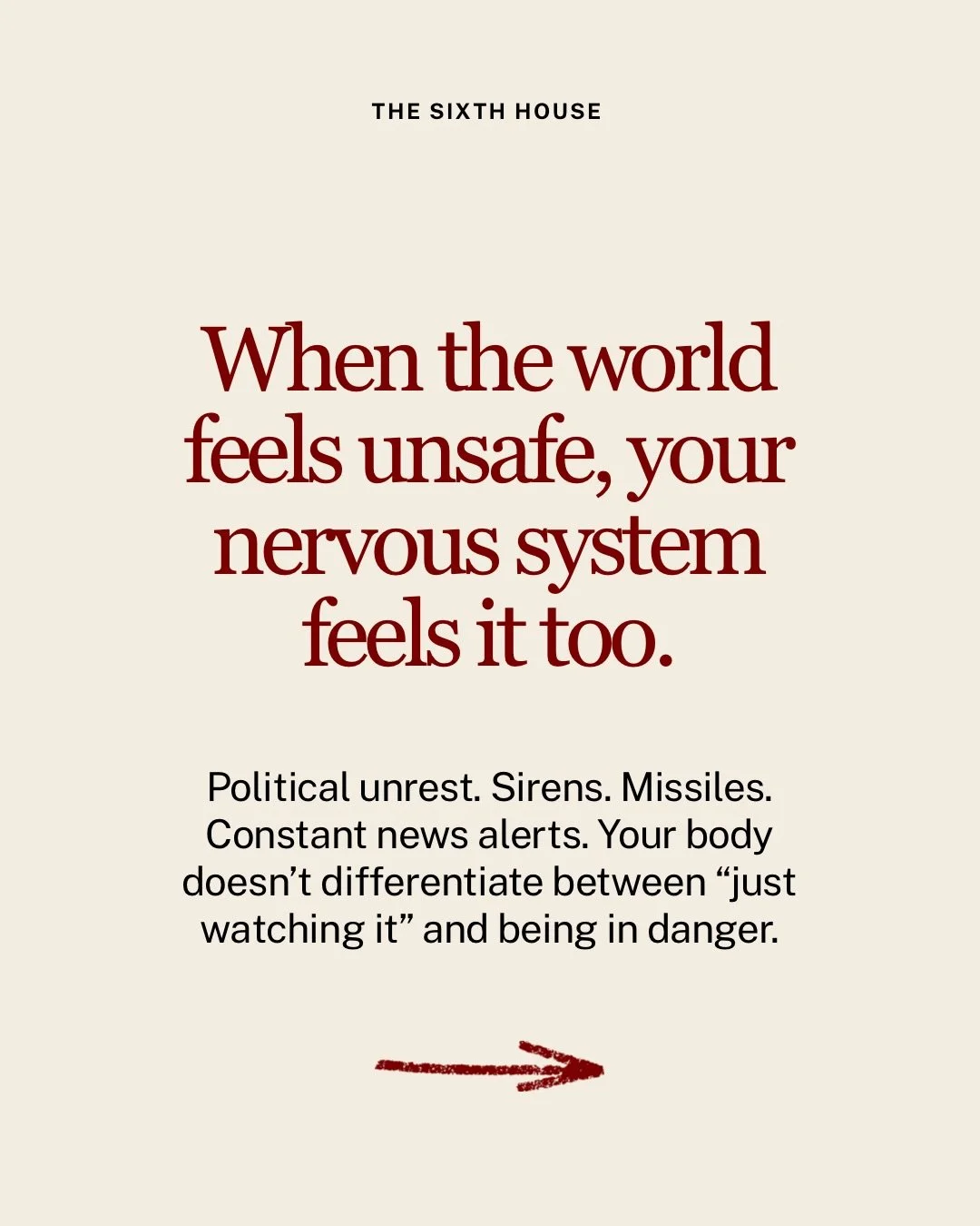 When the world feels loud and uncertain, your body will respond before your mind does.

Tight chest. Racing thoughts. Snapping at the people you love. Scrolling long after you meant to stop.

In times of political unrest and fear, regulation becomes 