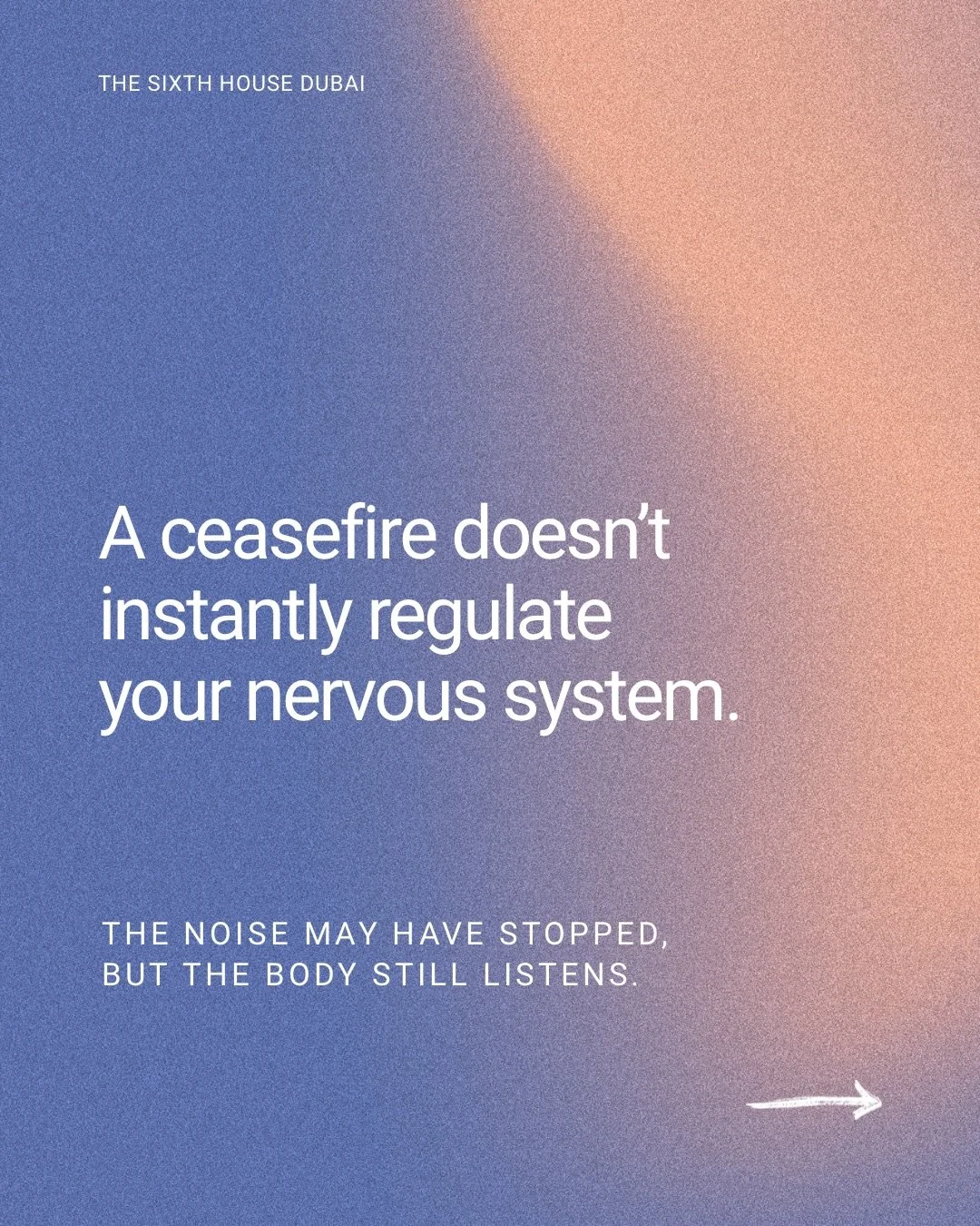 A ceasefire has been called. But your body might not feel the relief you thought it would.

And that can feel confusing.

Because logically, things have paused. But your nervous system doesn&rsquo;t run on logic. It runs on safety.

If you&rsquo;ve b