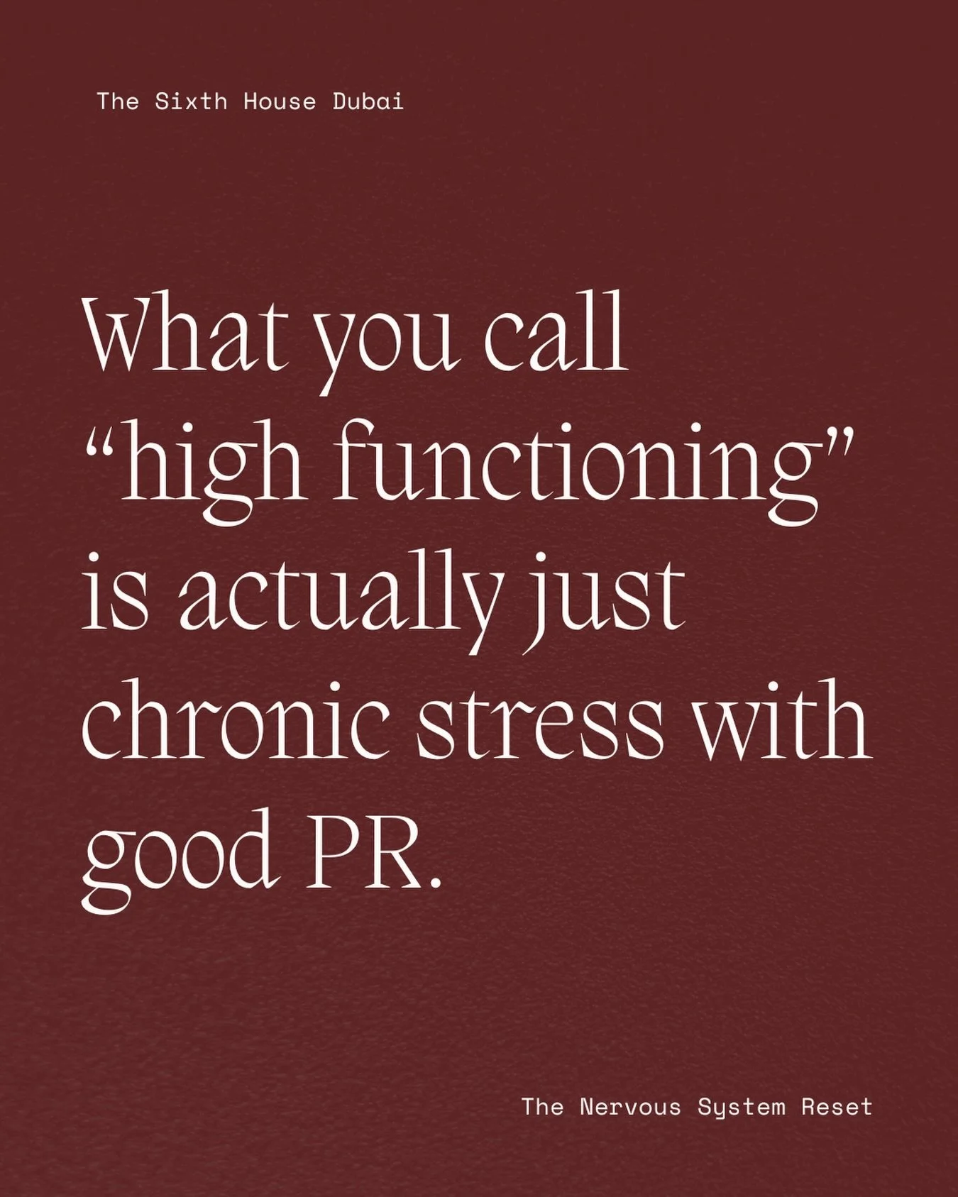 What you call &ldquo;high functioning&rdquo; is often just chronic stress that has become normalised. And because it&rsquo;s normalised, it&rsquo;s rarely questioned.

High functioning, in the way most people experience it, isn&rsquo;t actually a sig