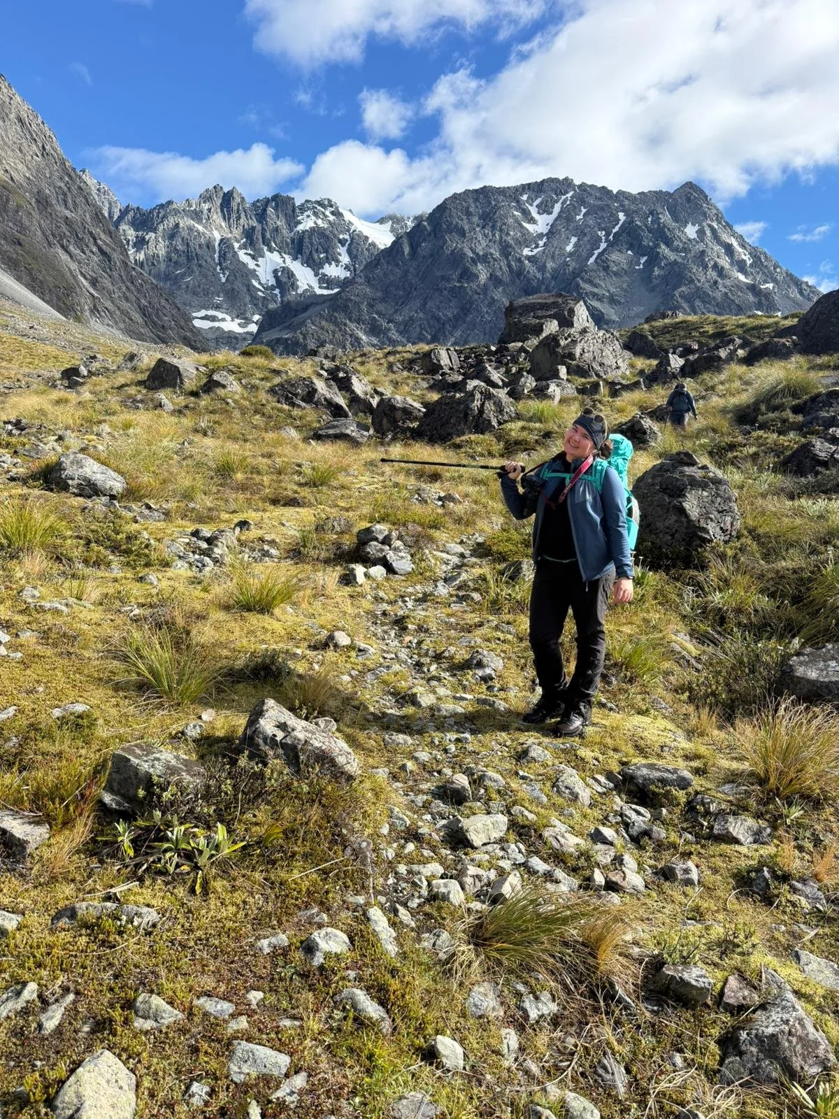 Walking out from Cameron Hut in Hakatere Conservation Park.