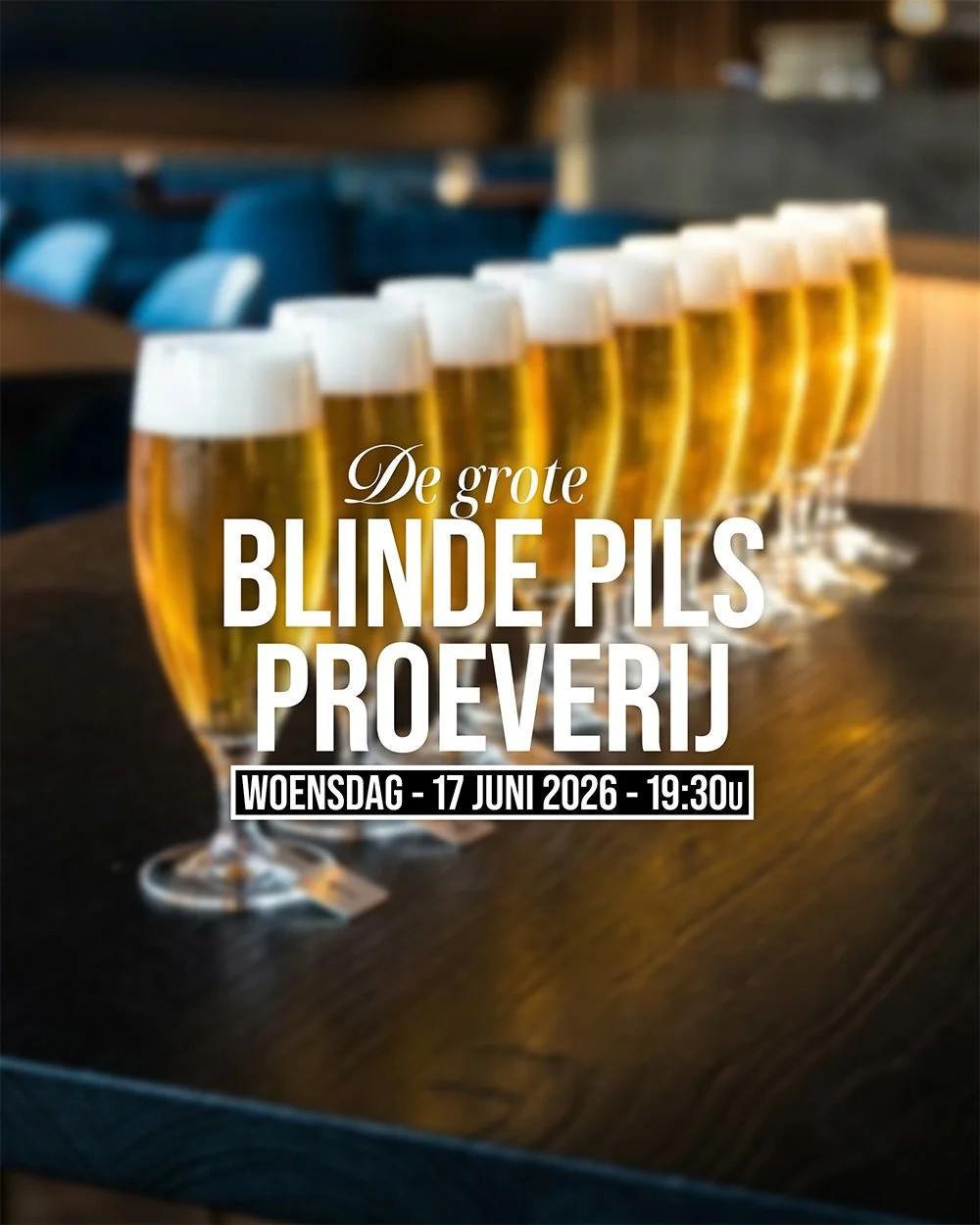 10 merken pils serveren we 'blind'. Daag je vrienden uit om er achter te komen of jullie &uuml;berhaupt wel verschil proeven! 

Wat kun je verwachten?
🍺 10 merken, 11 pilsjes. E&eacute;n merk is 'de joker' en serveren we dubbel, eens kijken of je he