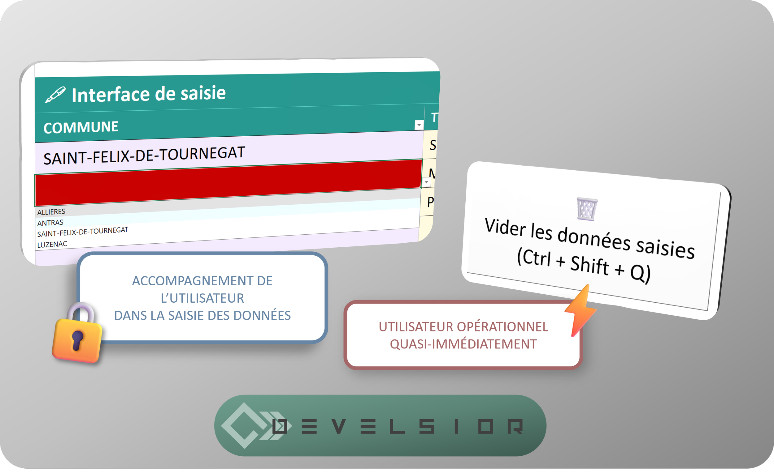 Microsoft Excel - Interface de saisie