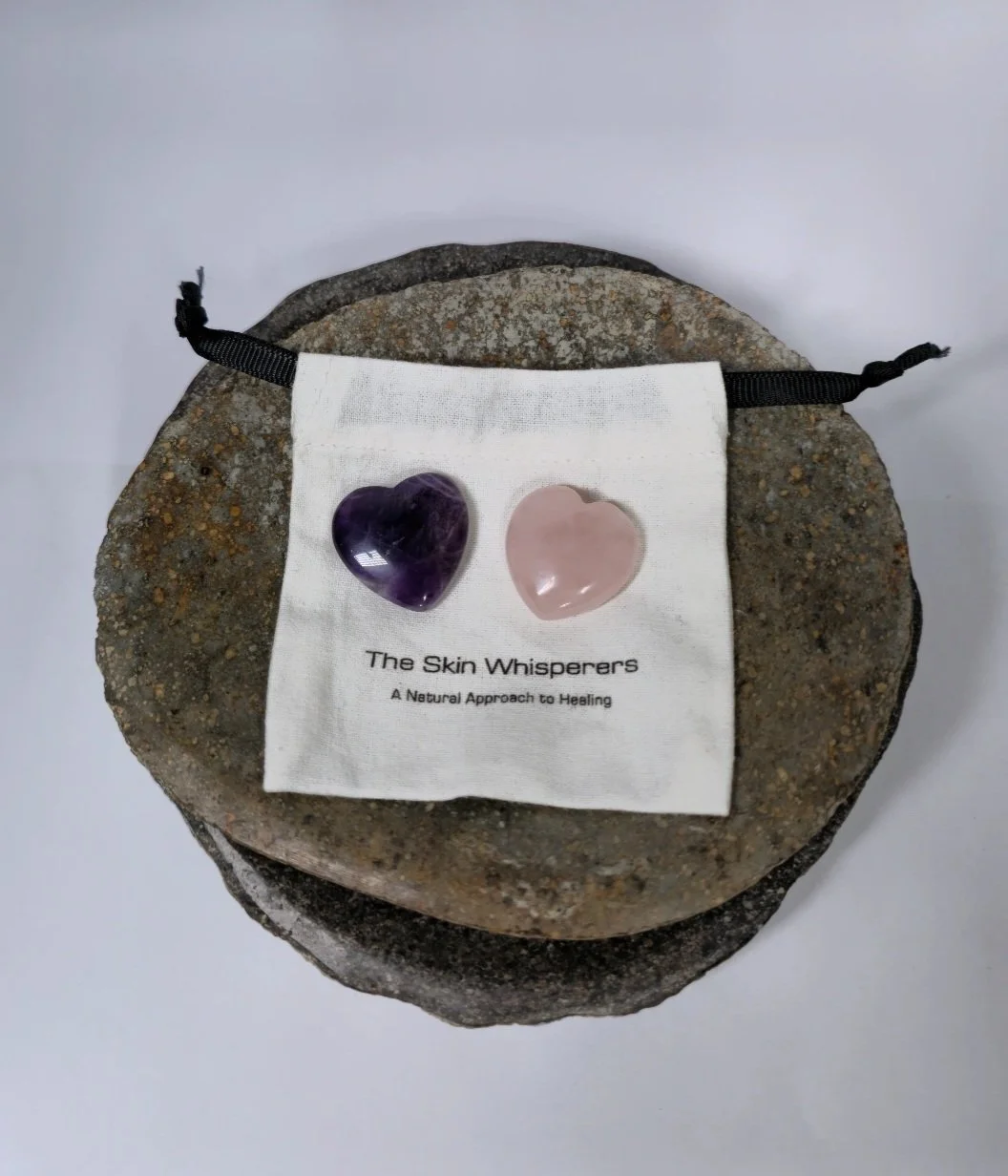 Rose Quartz & Amethyst Hearts