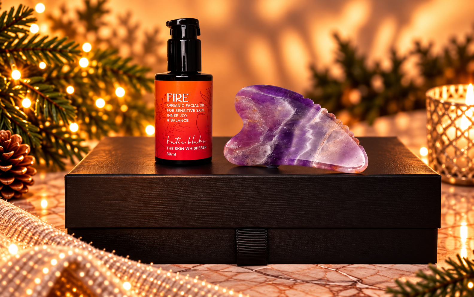 Amethyst Facial Gua Sha & Organic Facial Oil Ritual Gift Set