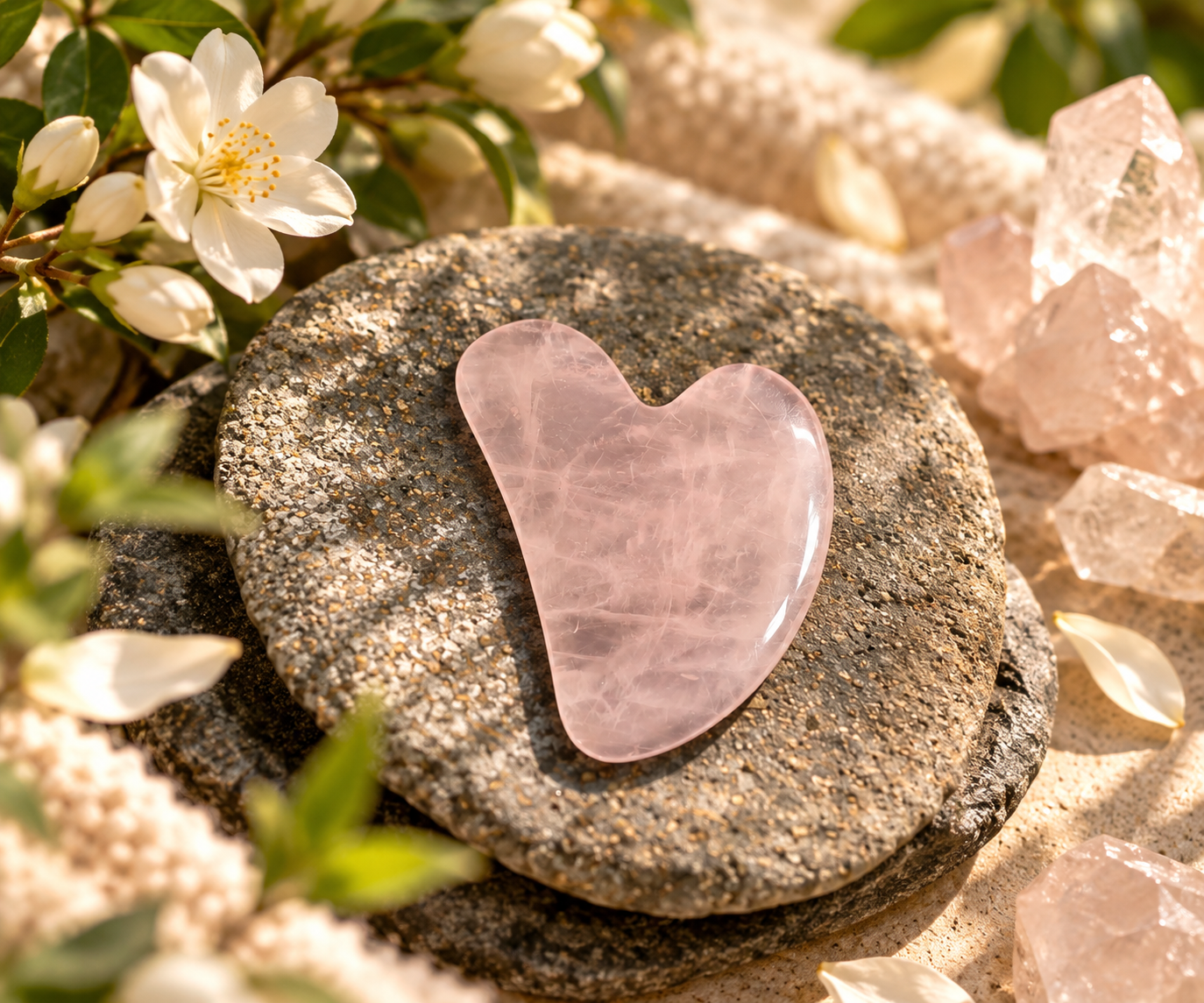 Mini Rose Quartz Gua Sha - Perfect for Beginners