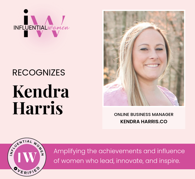 Kendra Harris, the founder of Kendra Harris.Co and an experienced Online Business Manager based in Tennessee known as the Business Doctor of Organization, is featured in Influential Women.