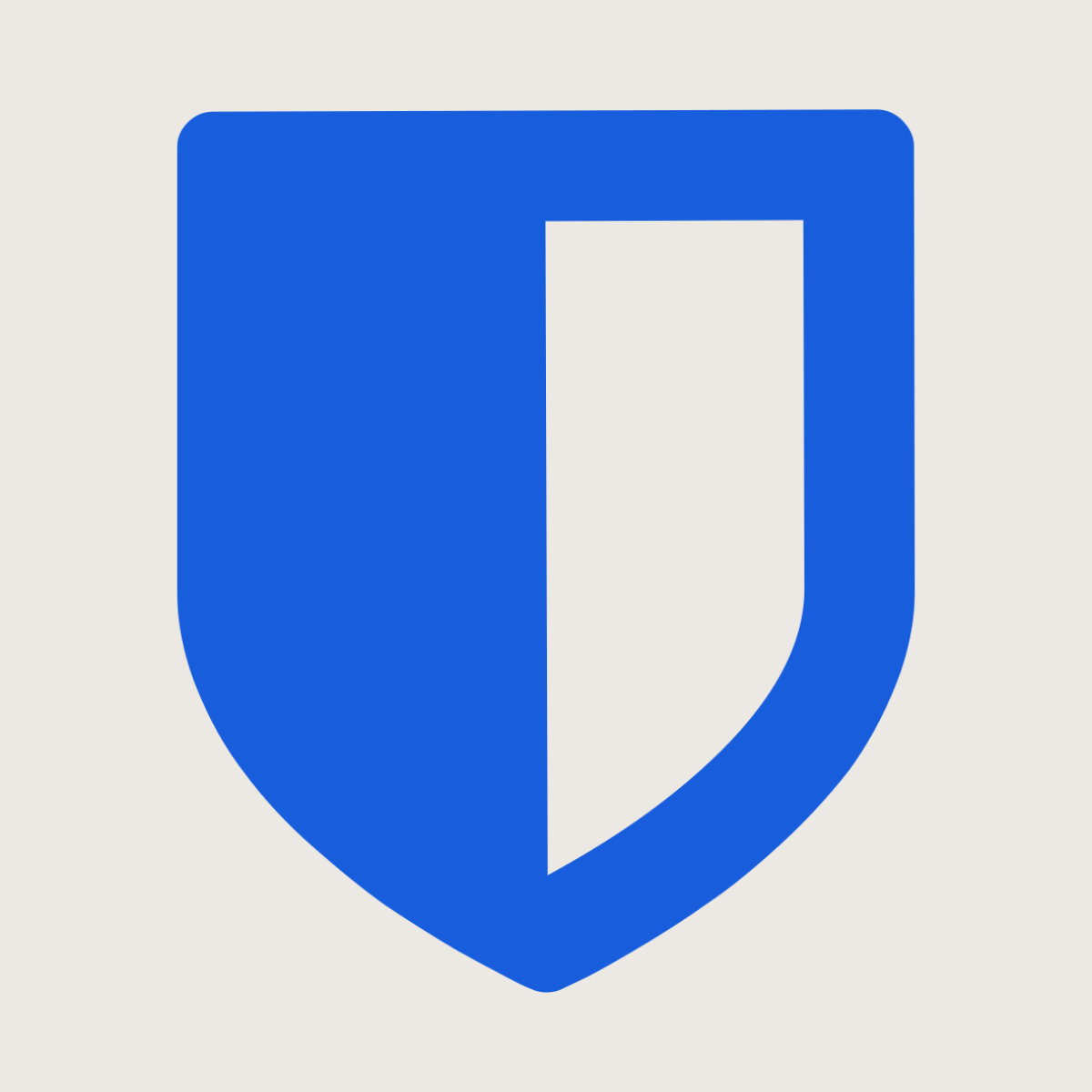 Bitwarden logo representing the password management and secure credential storage platform recommended by Kendra Harris, featuring a blue shield icon on a light neutral background.