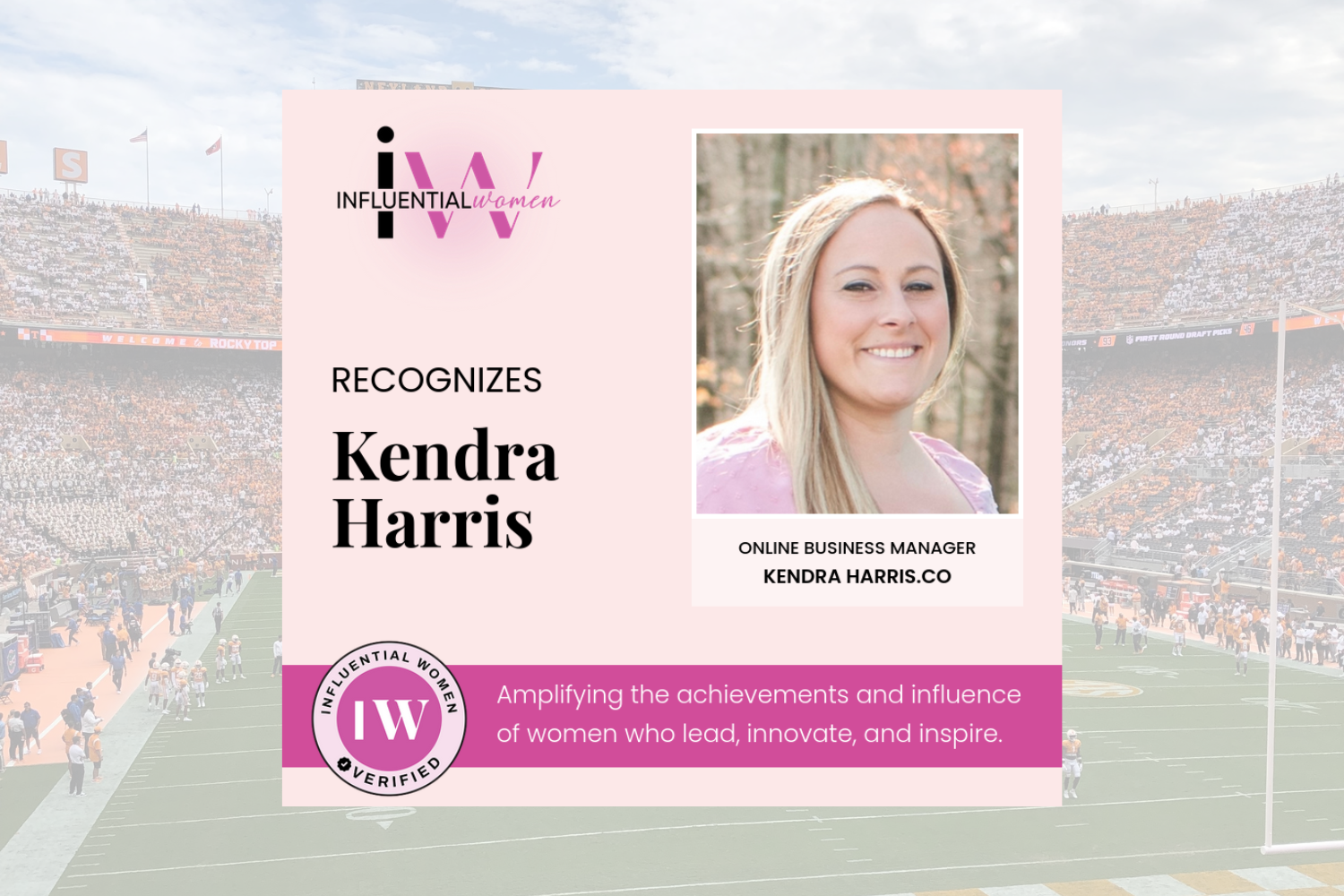 Kendra Harris Featured by Influential Women 