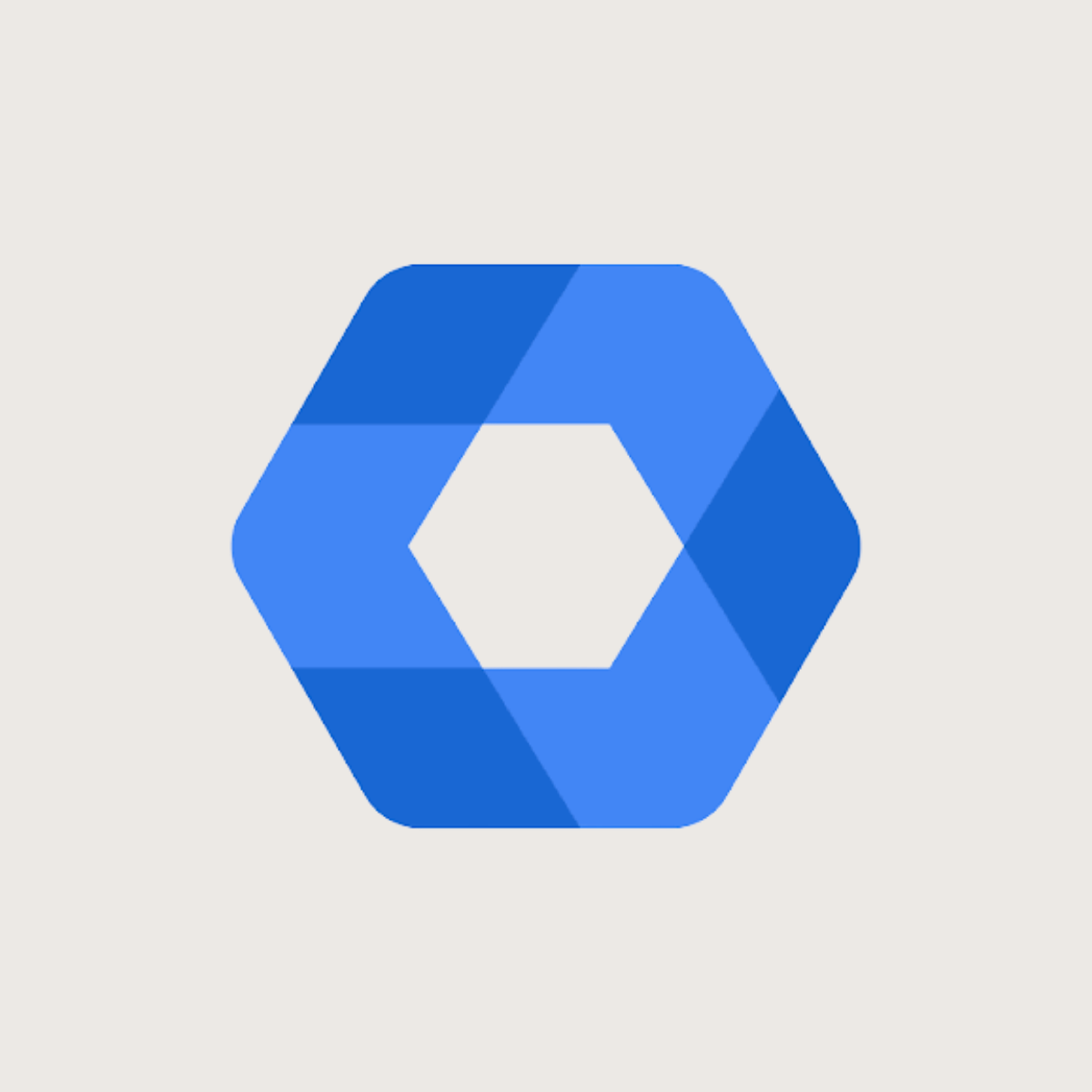 Google Admin logo representing the Google Workspace administration platform recommended by Kendra Harris, featuring a blue hexagon with a white center on a light neutral background.