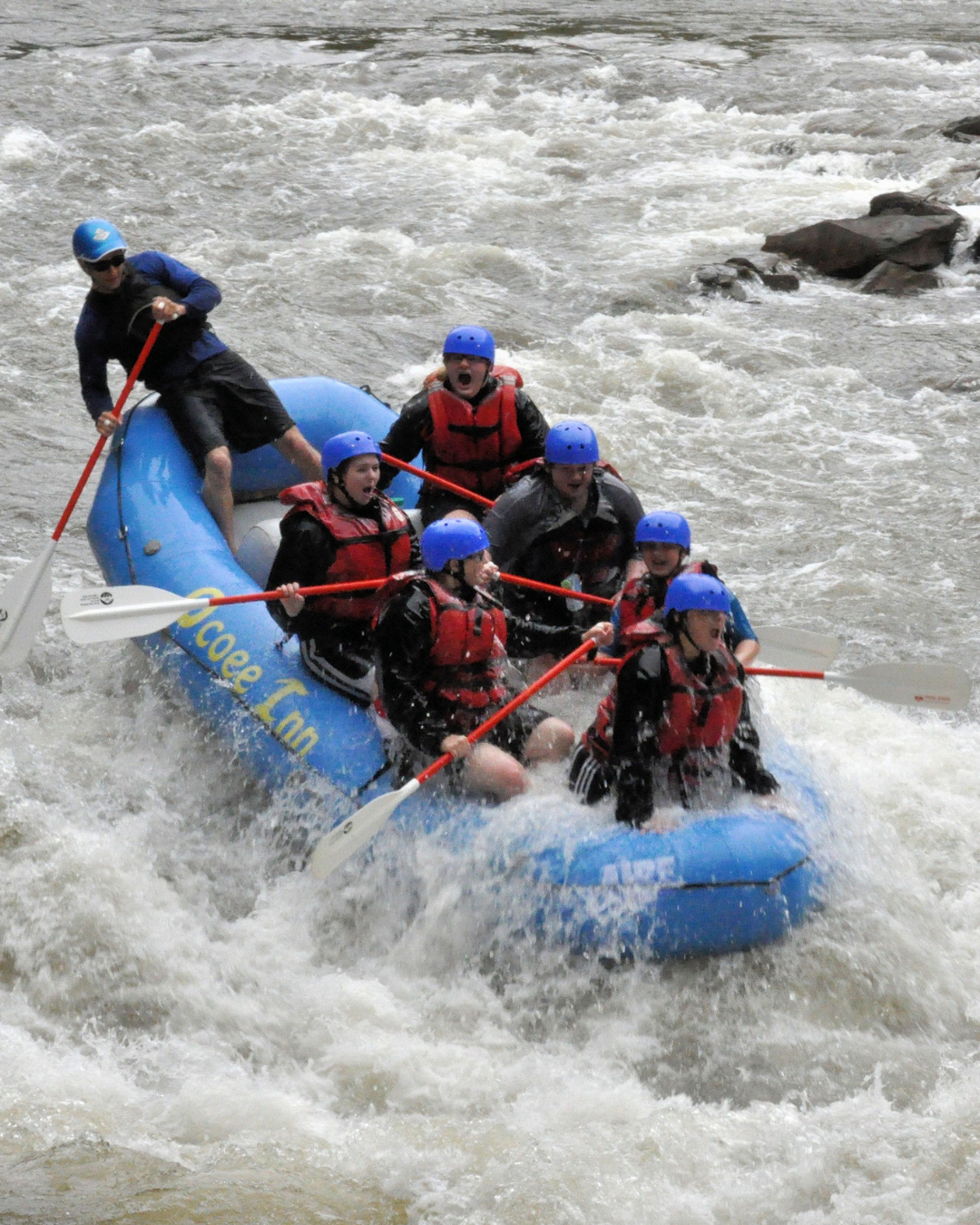 Kendra Harris whitewater rafting on the Ocoee River in Tennessee.
