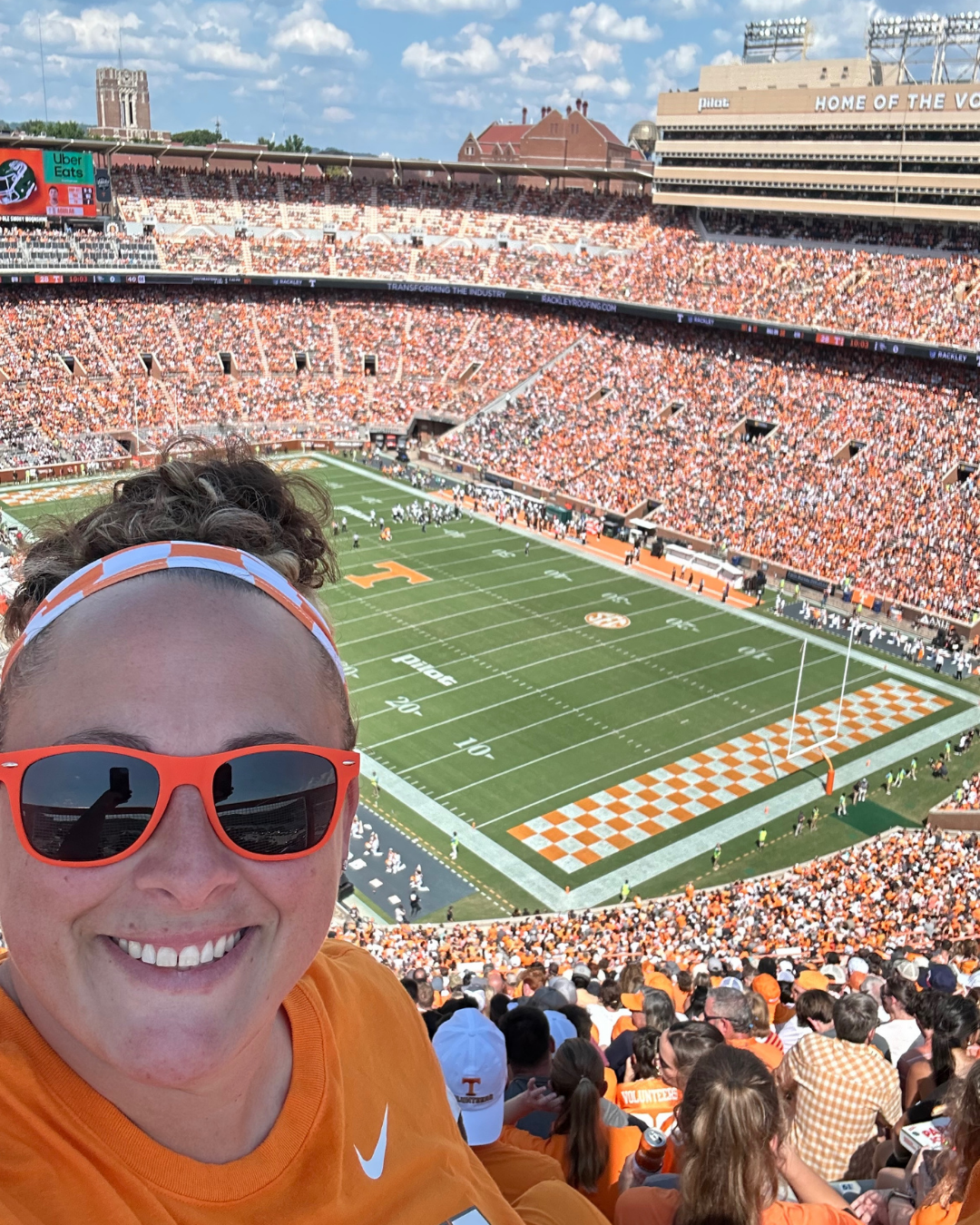 Kendra Harris at a Tennessee Volunteers football game in Neyland Stadium in Knoxville, Tennessee.