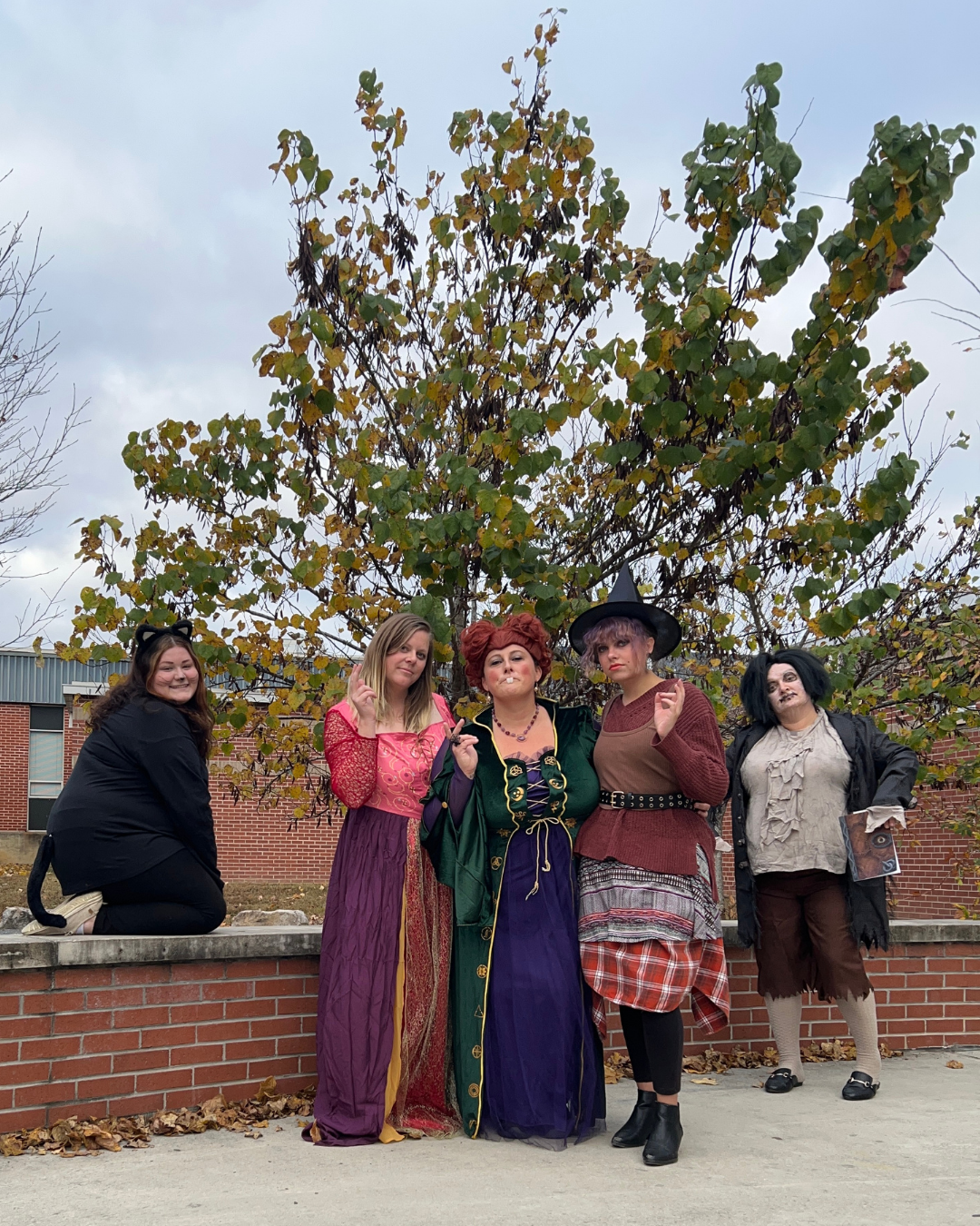 Kendra Harris and fellow middle school teachers at Sale Creek Middle High School in Sale Creek, Tennessee dressed in Hocus Pocus costumes for Halloween.