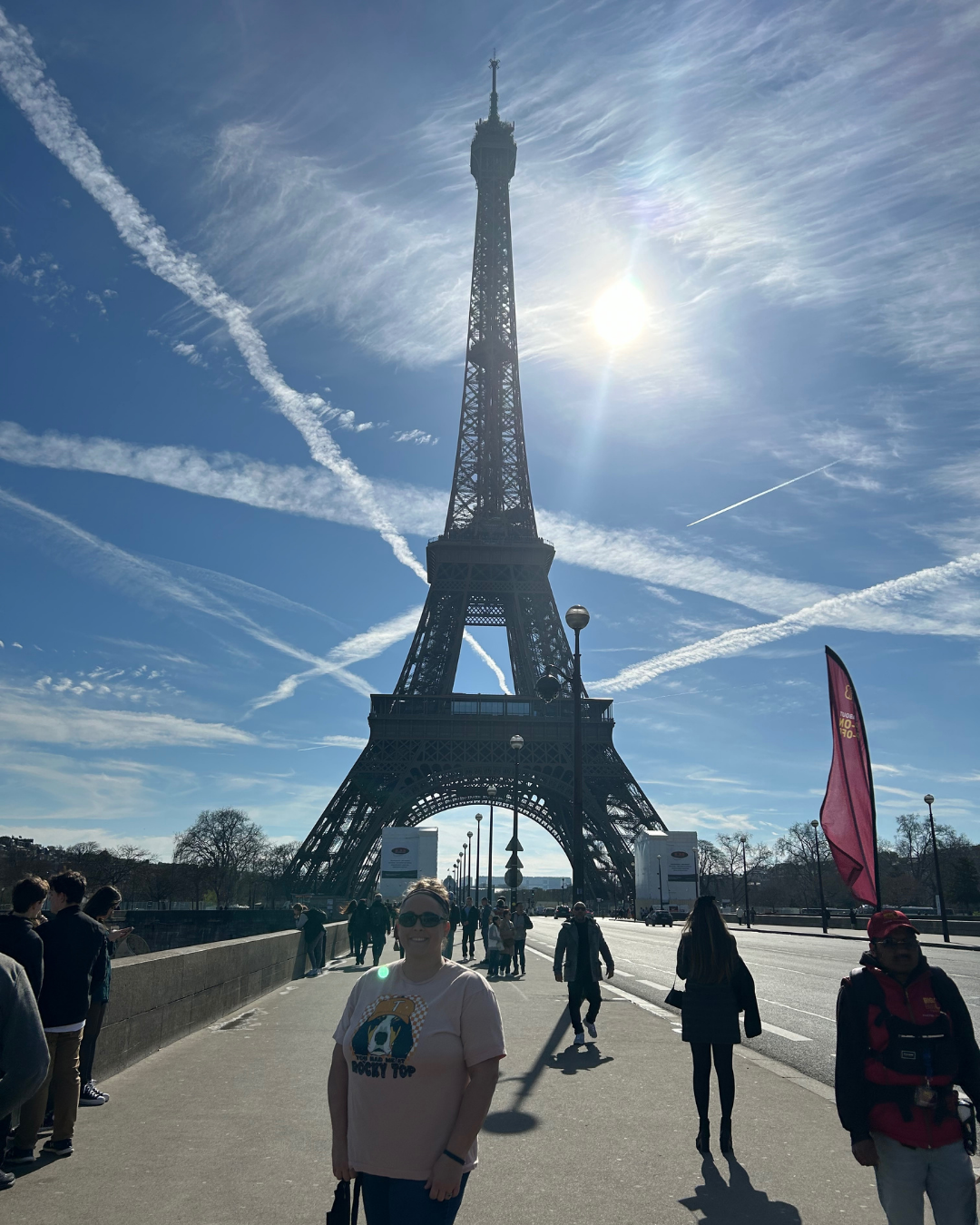 Kendra Harris visiting the Eiffel Tower in Paris, France.