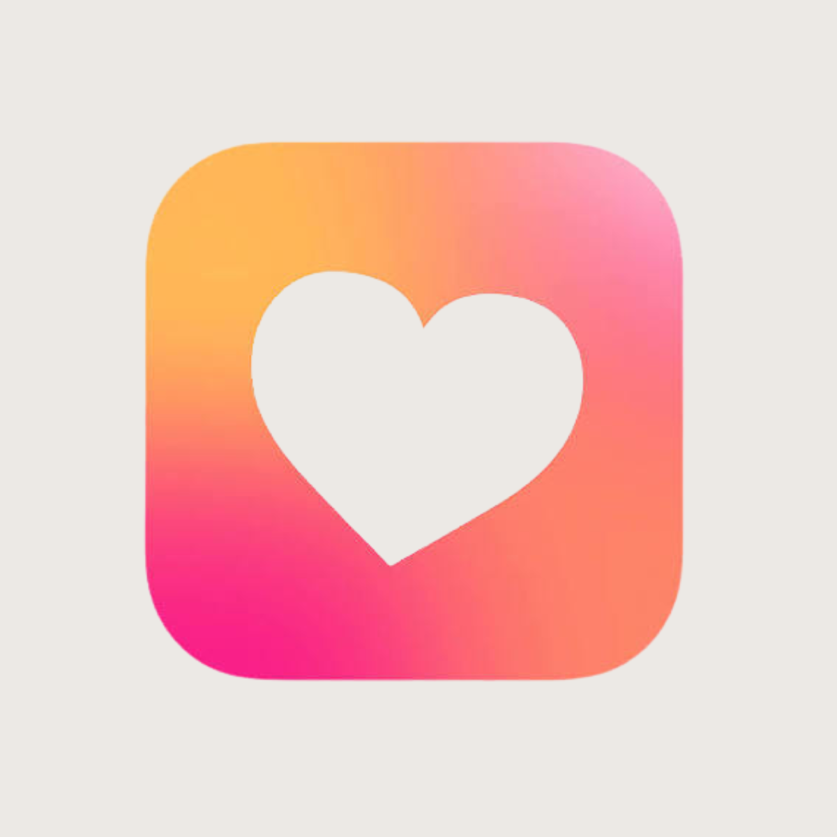 Heartbeat logo representing the online community and membership platform recommended by Kendra Harris, featuring a white heart inside a pink and orange gradient square on a light neutral background.