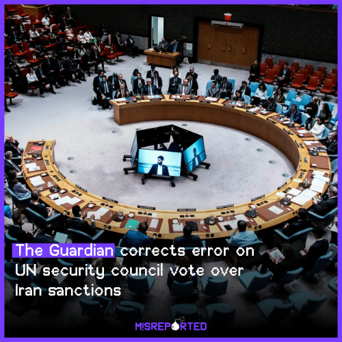 The Guardian corrects error on UN security council vote over Iran sanctions