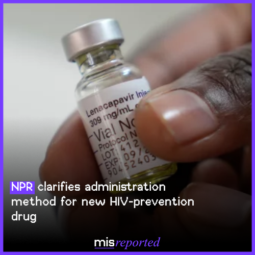 NPR clarifies administration method for new HIV-prevention drug