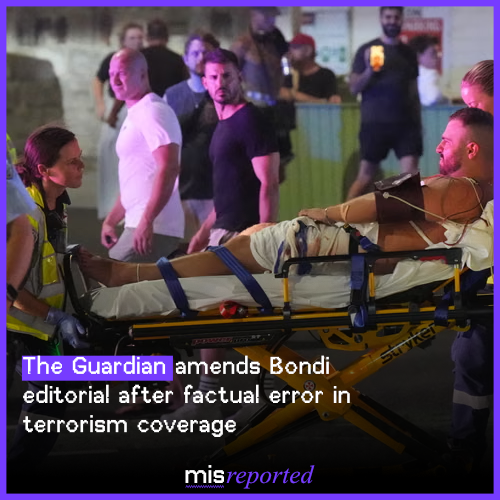 The Guardian amends Bondi editorial after factual error in terrorism coverage