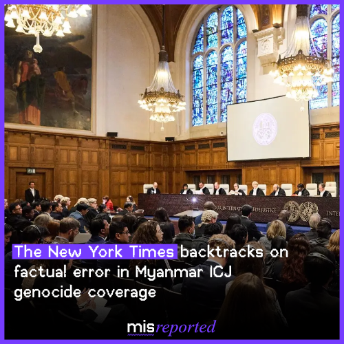 The New York Times backtracks on factual error in Myanmar ICJ coverage