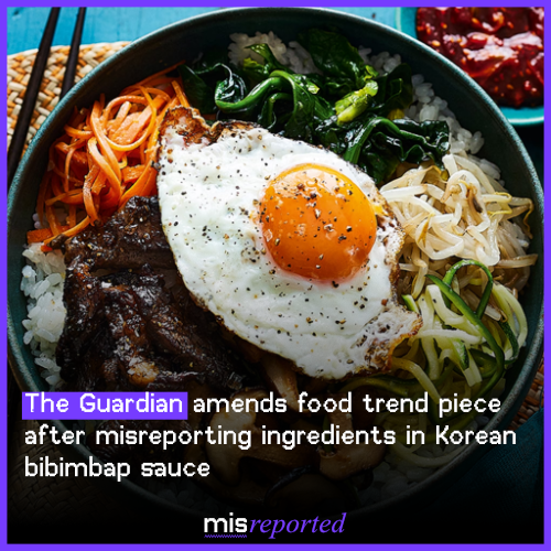 The Guardian amends food trend piece after misreporting ingredients in Korean bibimbap sauce