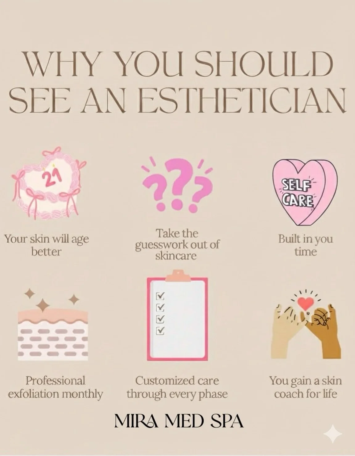 Your skin deserves expert care &mdash; not guesswork.
Seeing a licensed esthetician isn&rsquo;t just about a facial&hellip; it&rsquo;s about professional guidance, customized routines, and long-term results.
At Mira, our estheticians become your pers