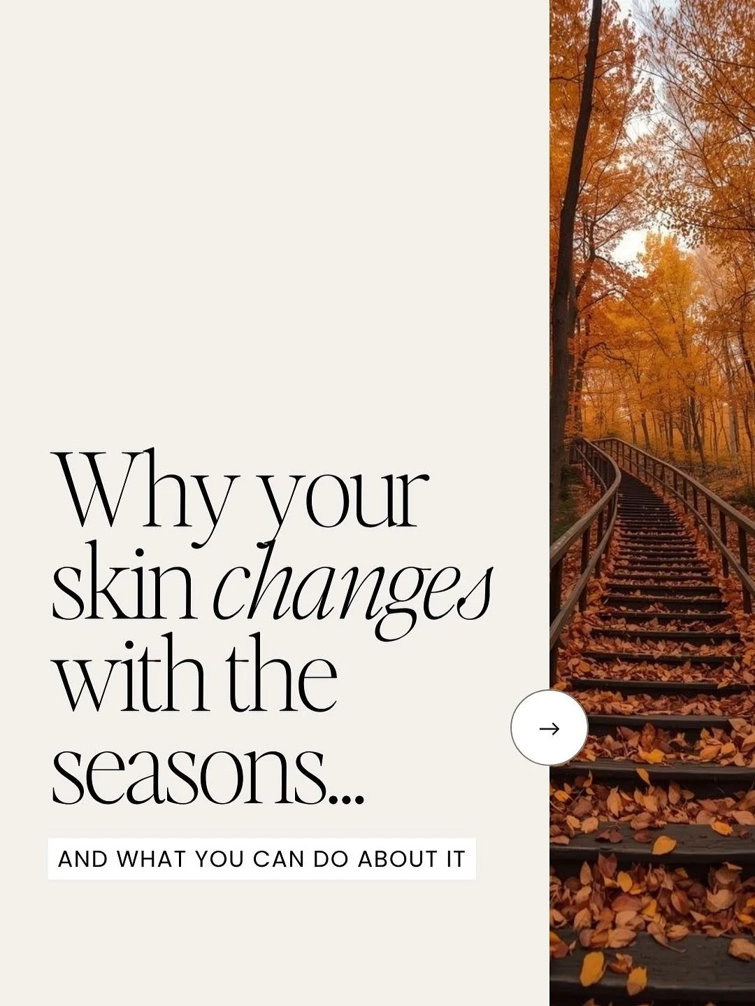 Your skin isn&rsquo;t being dramatic &mdash; the seasons really do mess with it 🍁

Cooler air, indoor heat, hot showers&hellip; it all adds up to dryness, dullness, and random breakouts.

If your go-to routine suddenly isn&rsquo;t hitting like it us