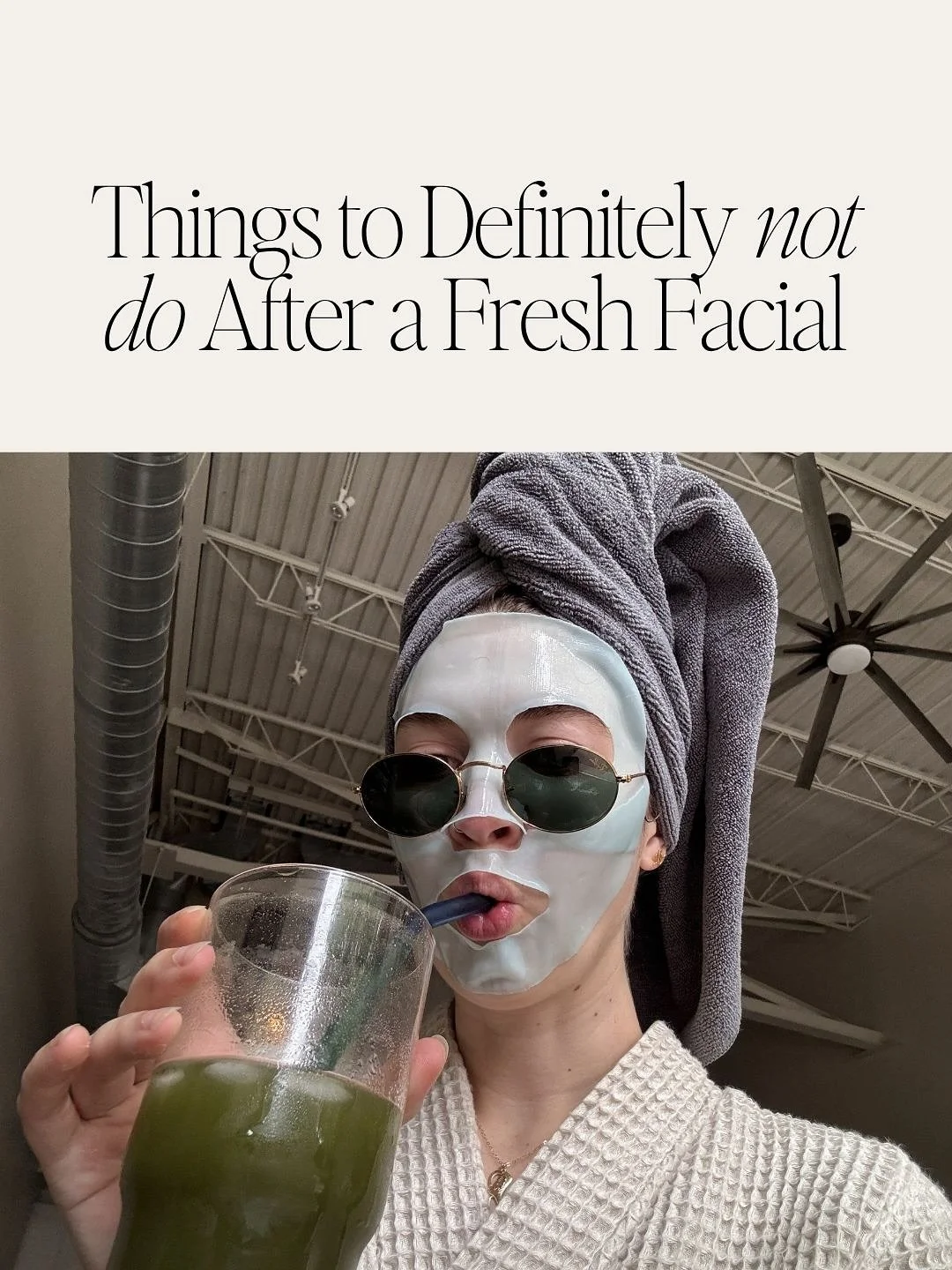 Fresh from a facial? ✨
Consider this your official permission slip to skip chores, emails, and anything that could mess with your glow 😌

Because laundry, inboxes, and oil splatters? They don&rsquo;t deserve a spot in your post-facial plans.

Your o