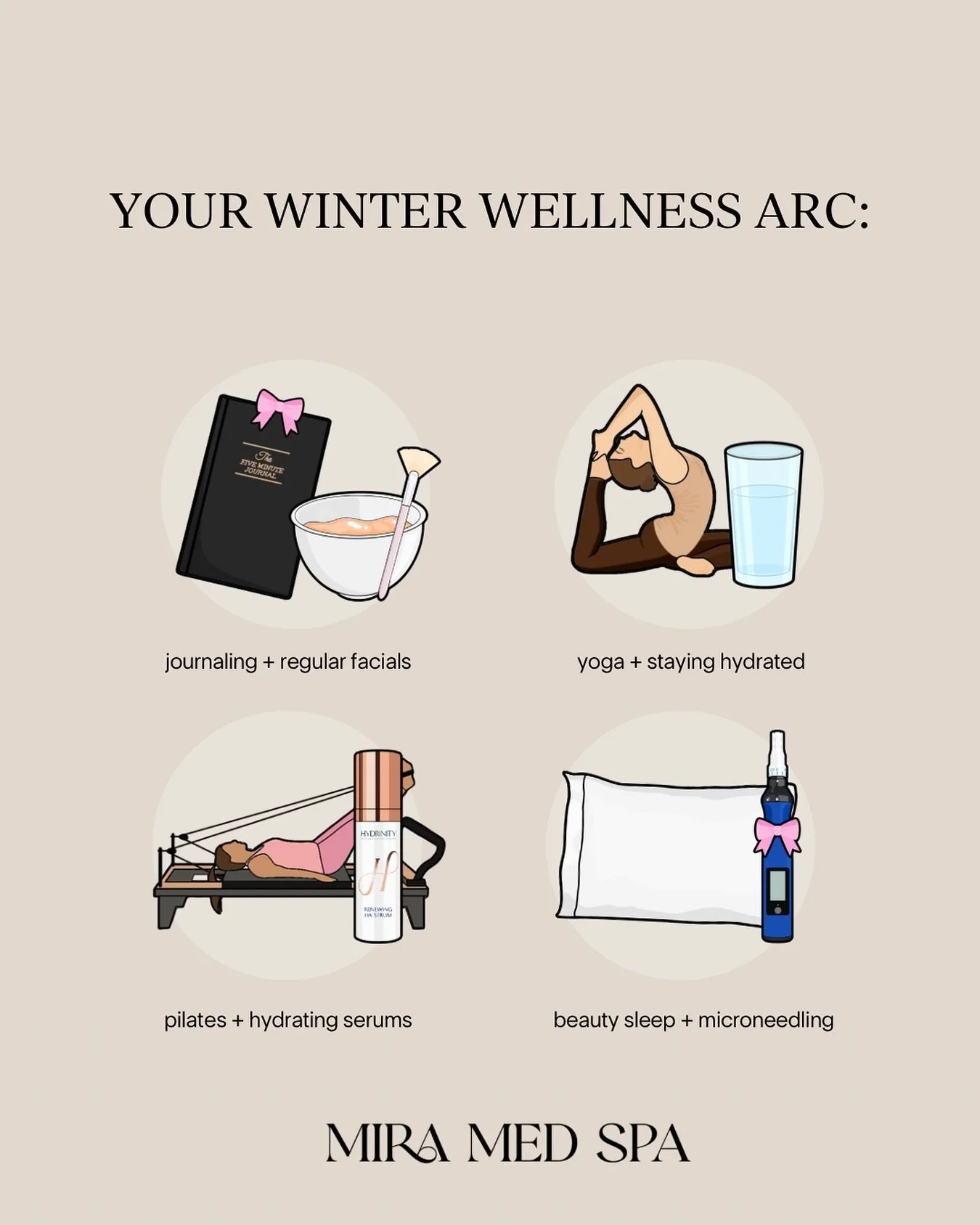 ✨ Your winter glow starts with balance &mdash; mind, body, and skin.
This season, lean into your wellness arc:
🧘&zwj;♀️ movement, mindfulness, and medical-grade skincare.
Your glow is a lifestyle. 🤍

#MiraMedSpa #WinterWellness #MiraGlow #ValricoMe