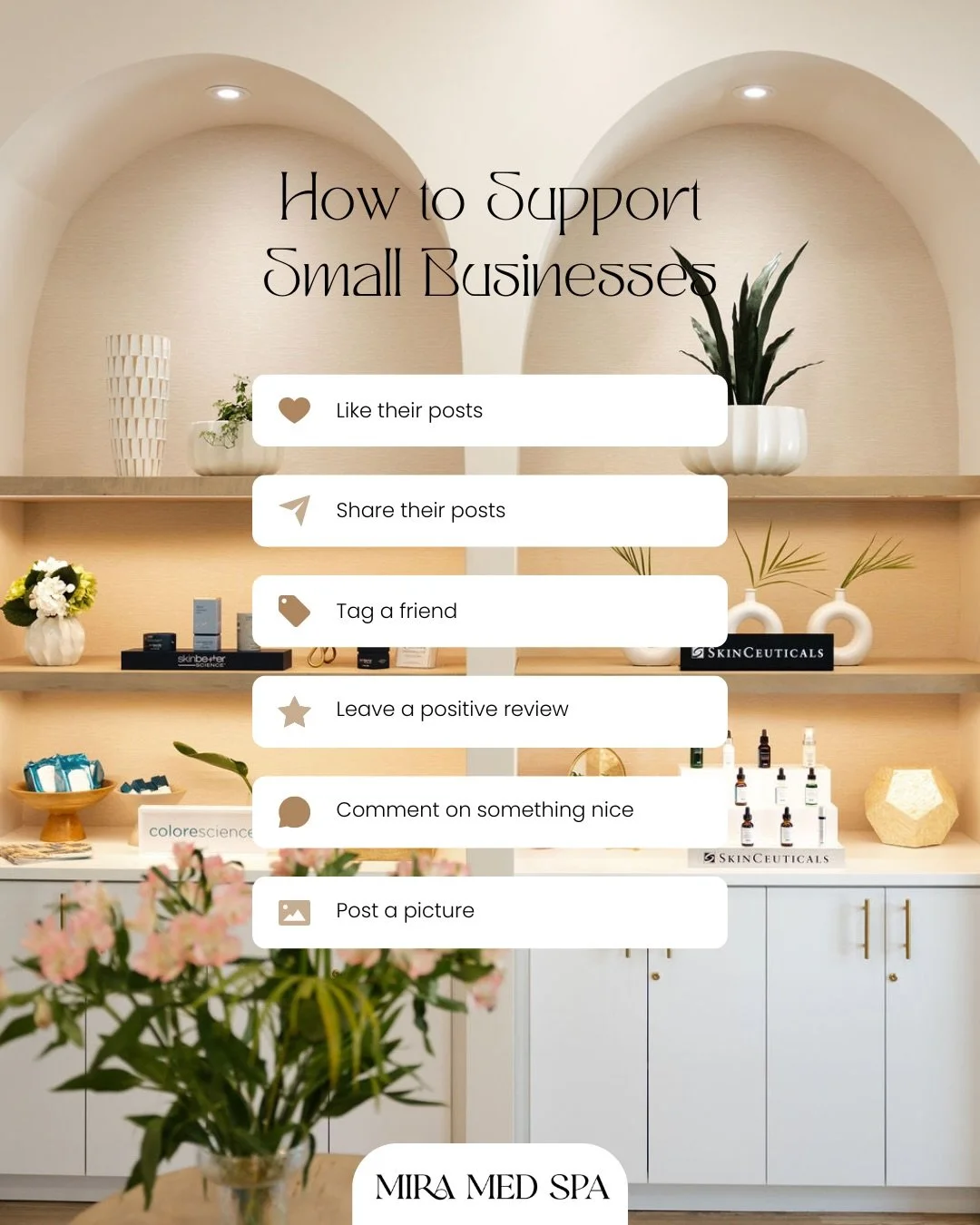 Every like, share, and kind word means more than you know. Thank you for showing up for small businesses like ours &mdash; your support helps us keep doing what we love most: helping you feel confident in your skin.💛

#ShopSmall #SupportLocal #MiraM