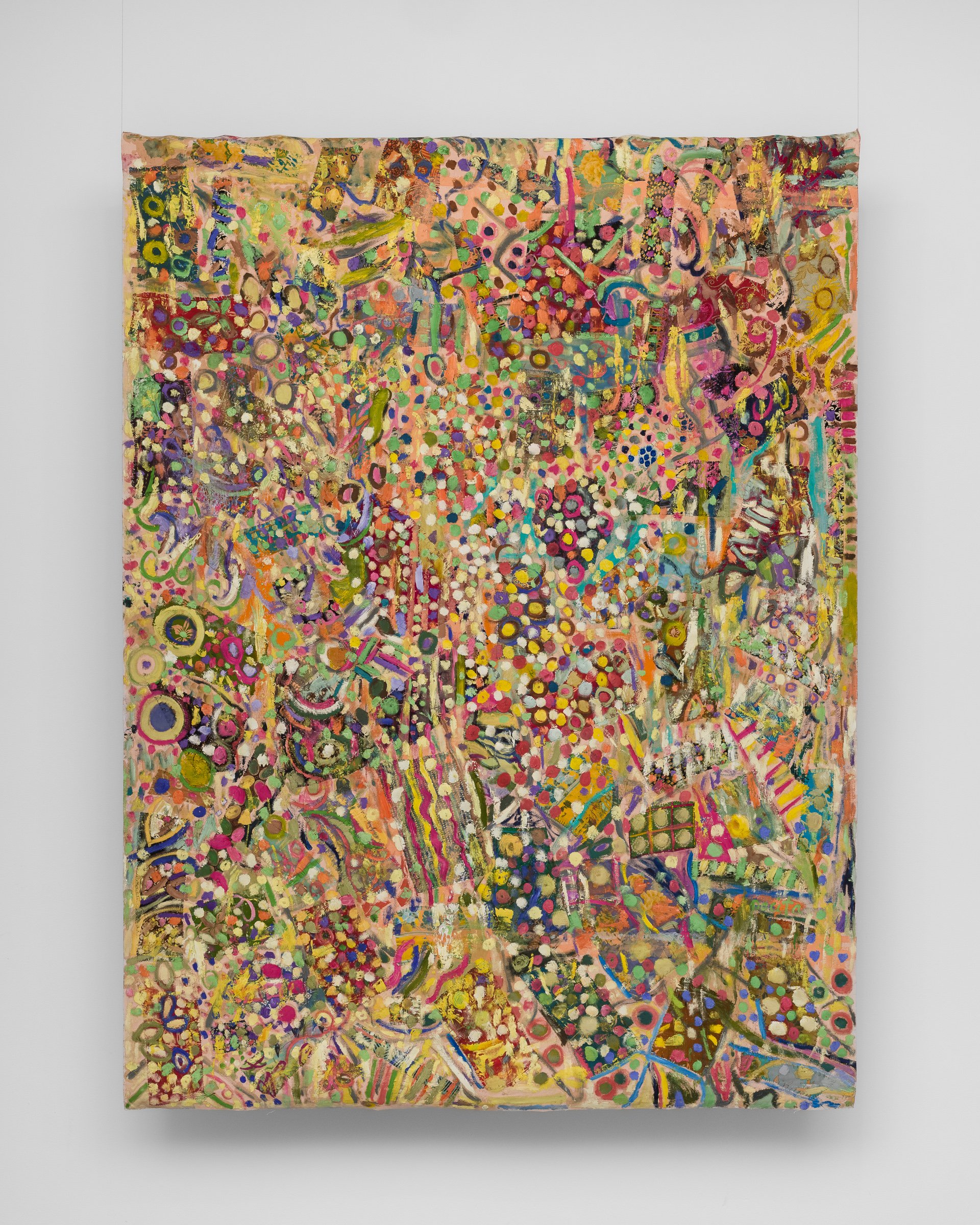 Pacita Abad I Feel for You Too , 2003
Oil, painted batik cloth stitched on canvas 241.3 x 182.2 cm 95 x 71 3/4 in © Pacita Abad Art Estate. Courtesy of Tina Kim Gallery, New York. Included in Arte Collectum I.
