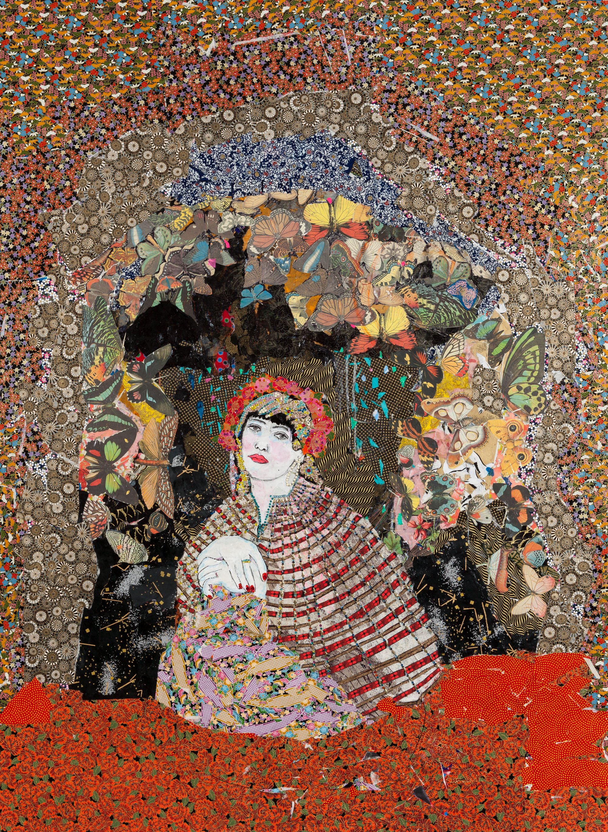 María Berrío Cueva de suspiros (Cave of sighs) , 2015 Collage with Japanese paper and watercolor paint on canvas 172.8 x 126.5 cm 68 x 49.8 in © María Berrío. Courtesy of the artist and Victoria Miro Gallery. Included in Arte Collectum I.