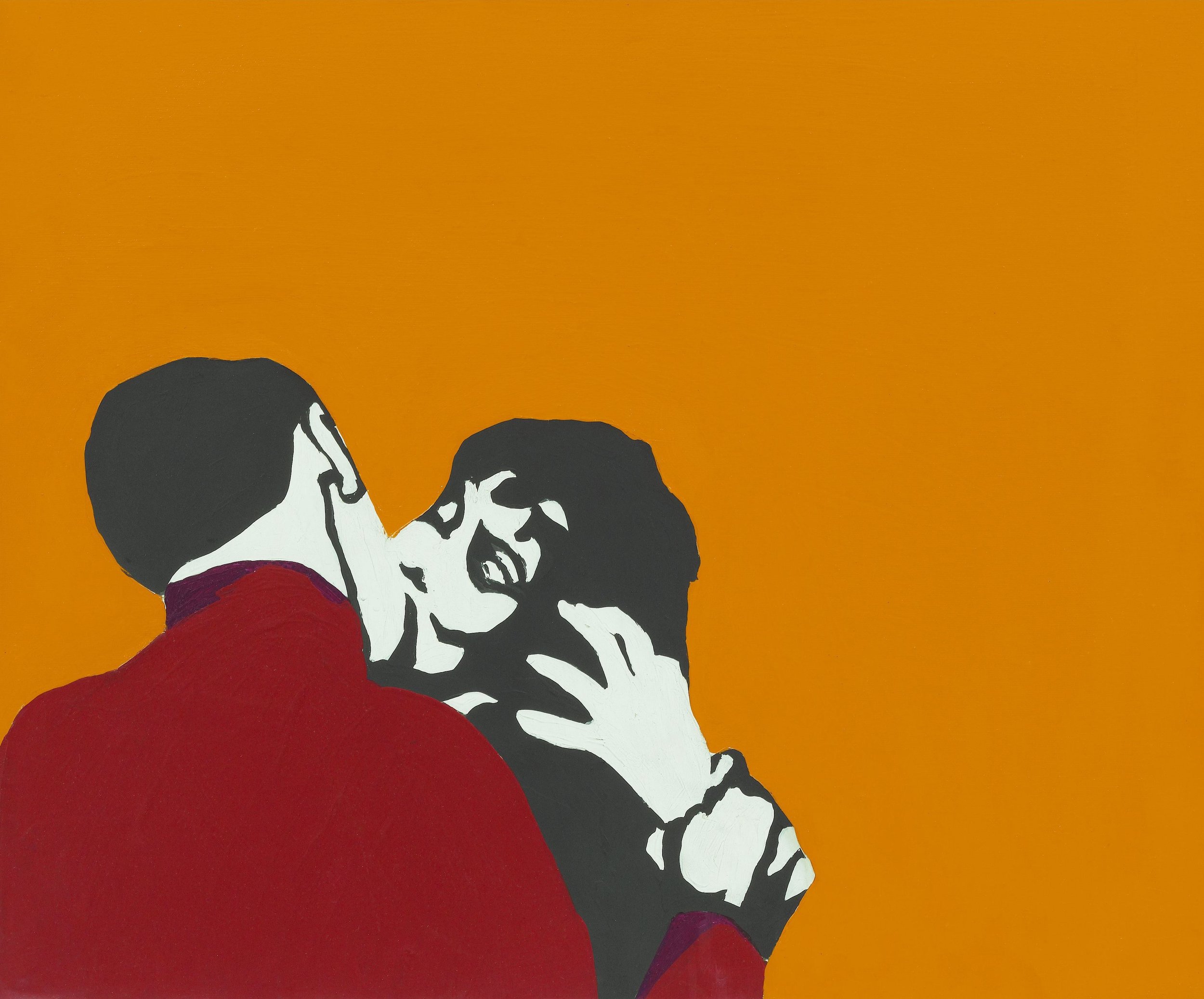 Rosalyn Drexler Kiss Me, Stupid , 1964 Acrylic and paper collage on canvas 50.8 x 61 cm 20 x 24 in © Rosalyn Drexler. Courtesy of the artist and Garth Greenan Gallery. Included in Arte Collectum I.