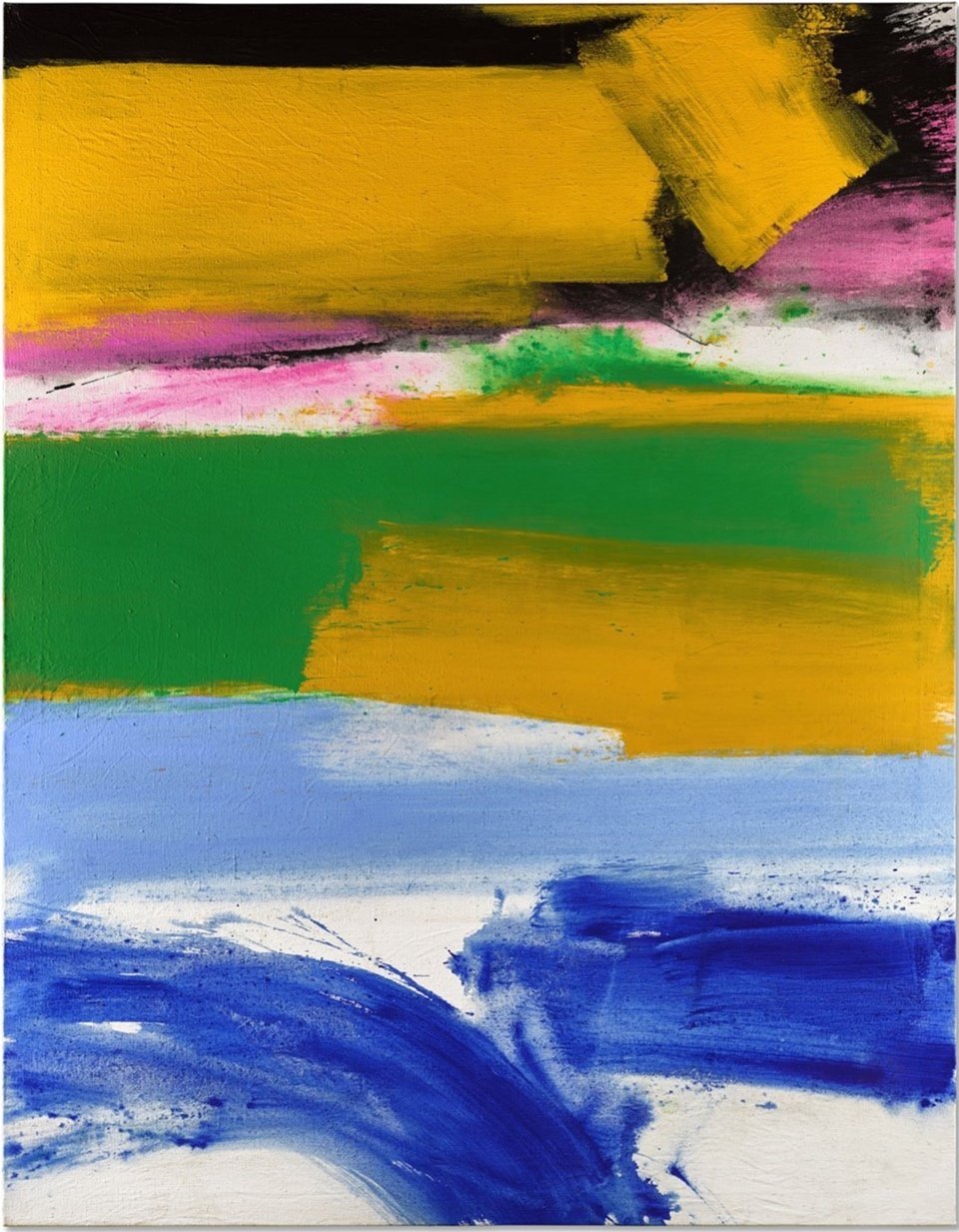 Ed Clark Blue Splash , 1967 Acrylic on canvas 147 by 114,5 cm 57 7/8 by 45 1/8 in © Ed Clark Estate. Included in Arte Collectum I.