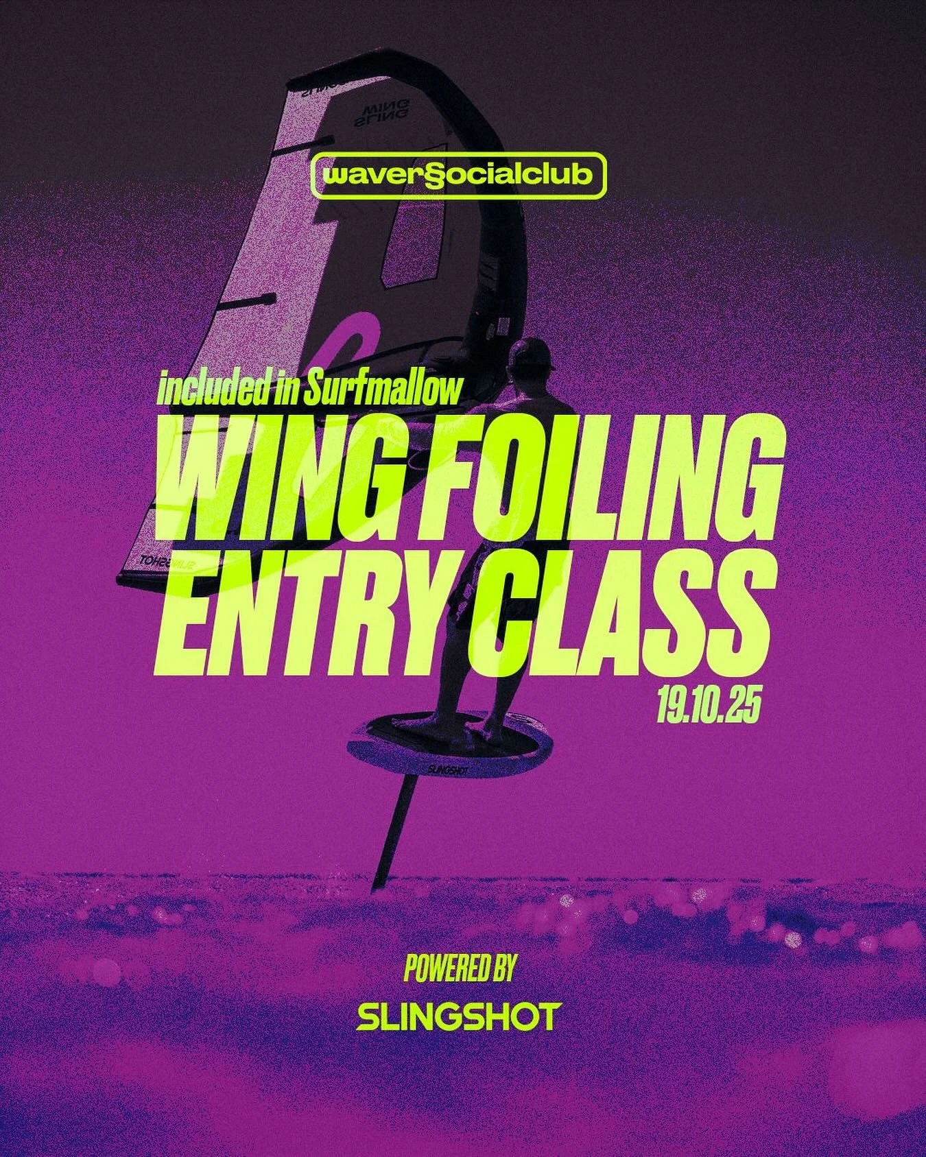 Low wind during the next Surfmallow event?
No problem, we&rsquo;ve got you covered!

Join us and meet the top pro riders from Slingshot. We&rsquo;ll set you up with an intro class to Wing Foiling, maybe it&rsquo;ll become your next obsession!

Want t
