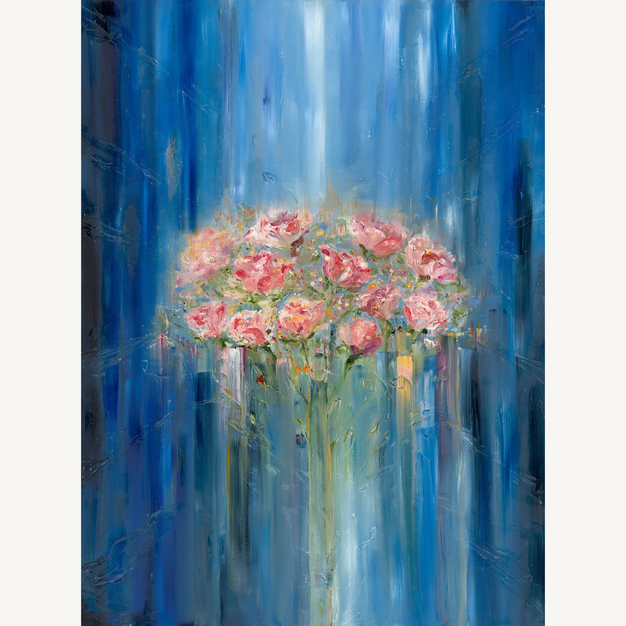 A Dozen Roses - Large Abstract Floral Wall Art Print