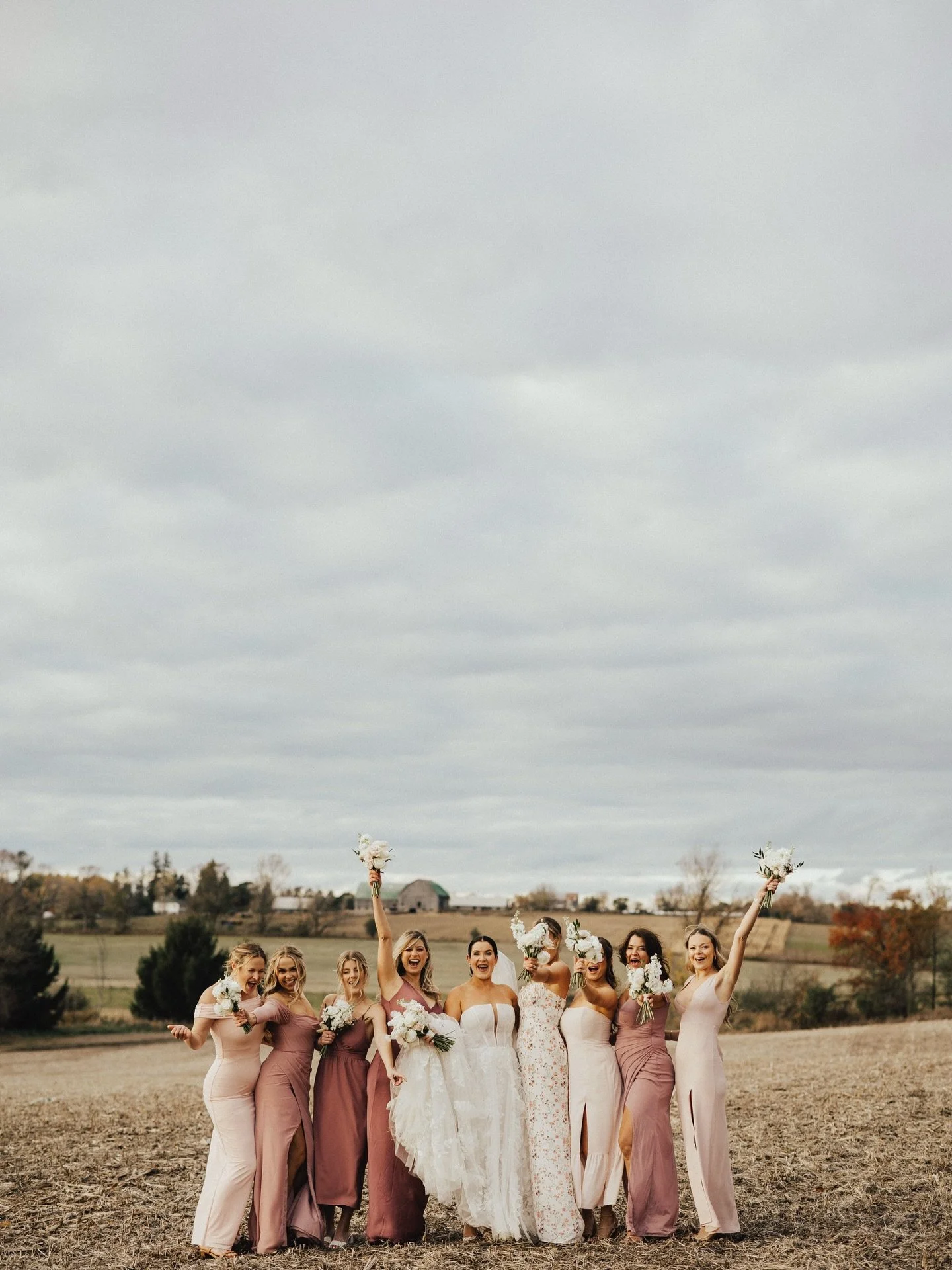 Just a reminder: there&rsquo;s no such thing as a wedding party too big.
Having all your girls beside you makes the day even sweeter 🪩

Florals: @wildhearts.inbloom 
Photography: @nauticalstudios 
Venue: @thebarneventspace 
Rentals: @hereventrentals