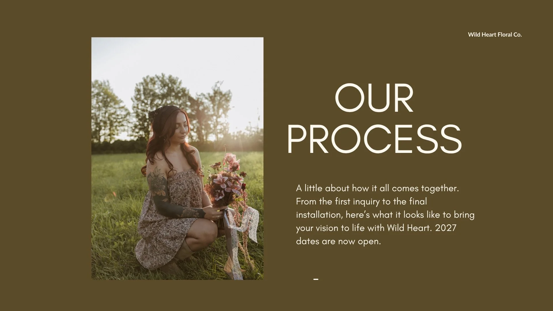 For the couples who were never going to do it the ordinary way. ✳︎

At Wild Heart, we believe the best weddings aren&rsquo;t about following the rules. They&rsquo;re about creating something that feels like you &mdash; a little undone, deeply intenti