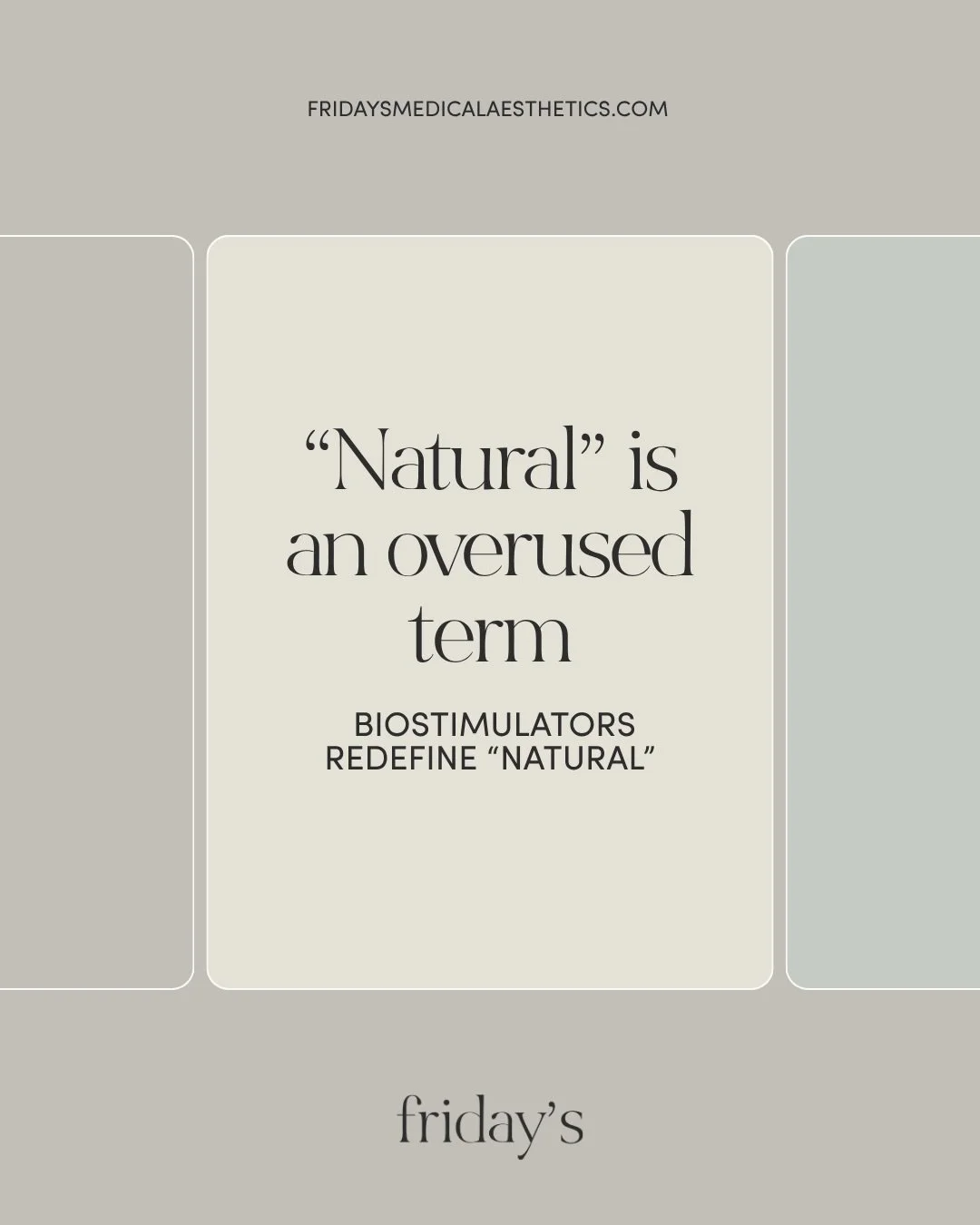 Growth is realizing &ldquo;natural&rdquo; isn&rsquo;t about adding more.

Natural is about restoring what your skin used to do on its own.
Biostimulators work with your body to create subtle and lasting refinement.

Book your treatment at Friday&rsqu