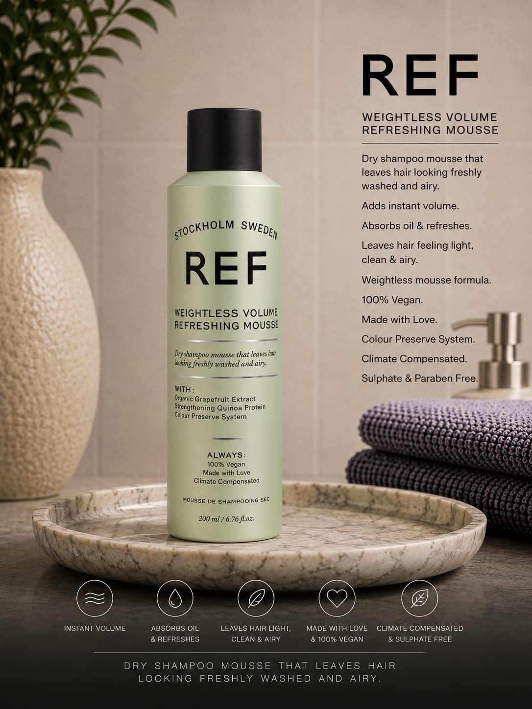 REF Weightless Volume Refreshing Mousse