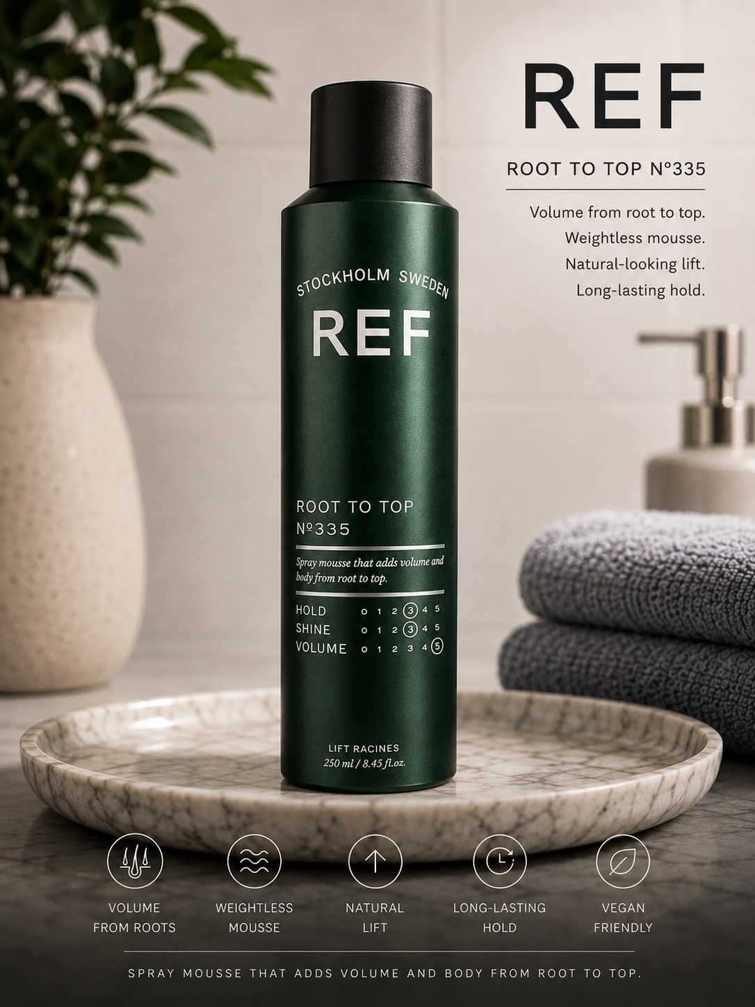 REF Root to Top N°335 – Volumizing Spray Mousse