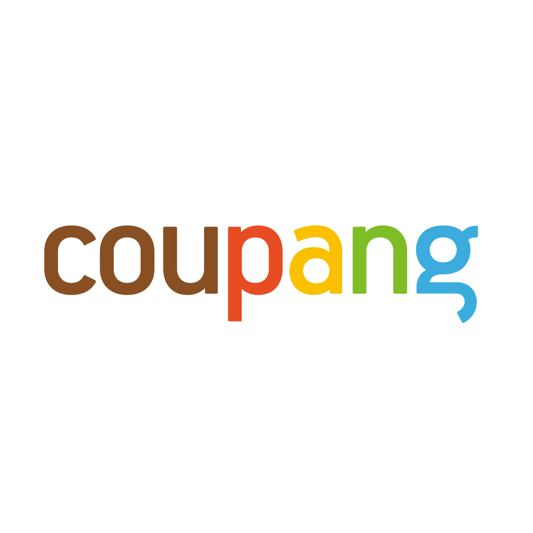 Colorful text spelling 'coupang' on a white background.