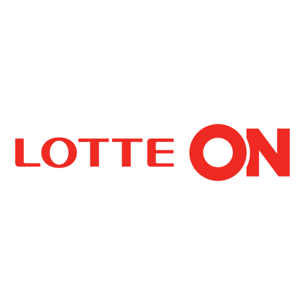 The text 'LOTTE ON' in red letters on a white background with the 'ON' part larger and bold.