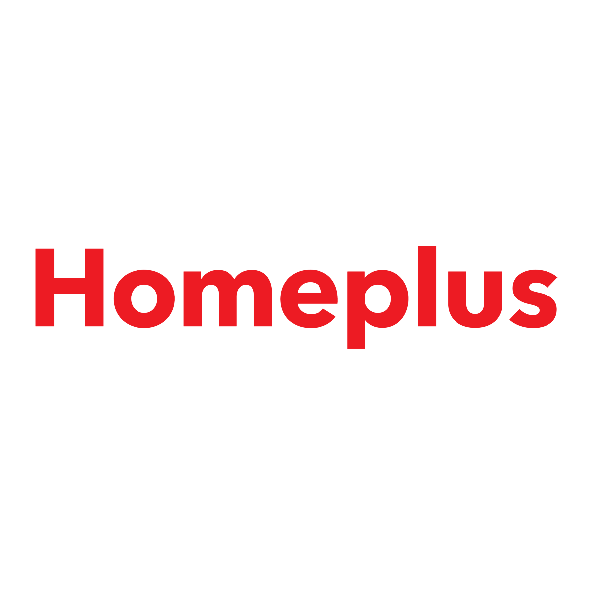 The word 'Homeplus' written in red text on a white background.