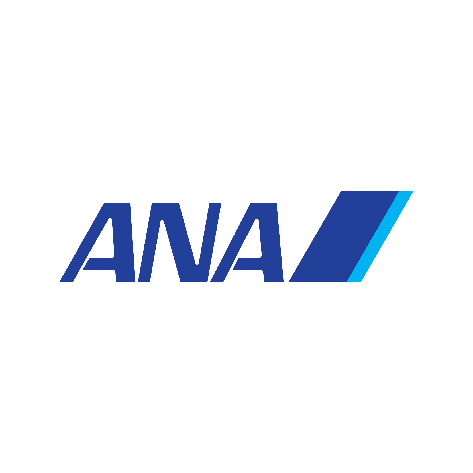 The logo of All Nippon Airways (ANA), a Japanese airline, featuring the text 'ANA' in blue with a stylized swoosh design in blue and light blue.