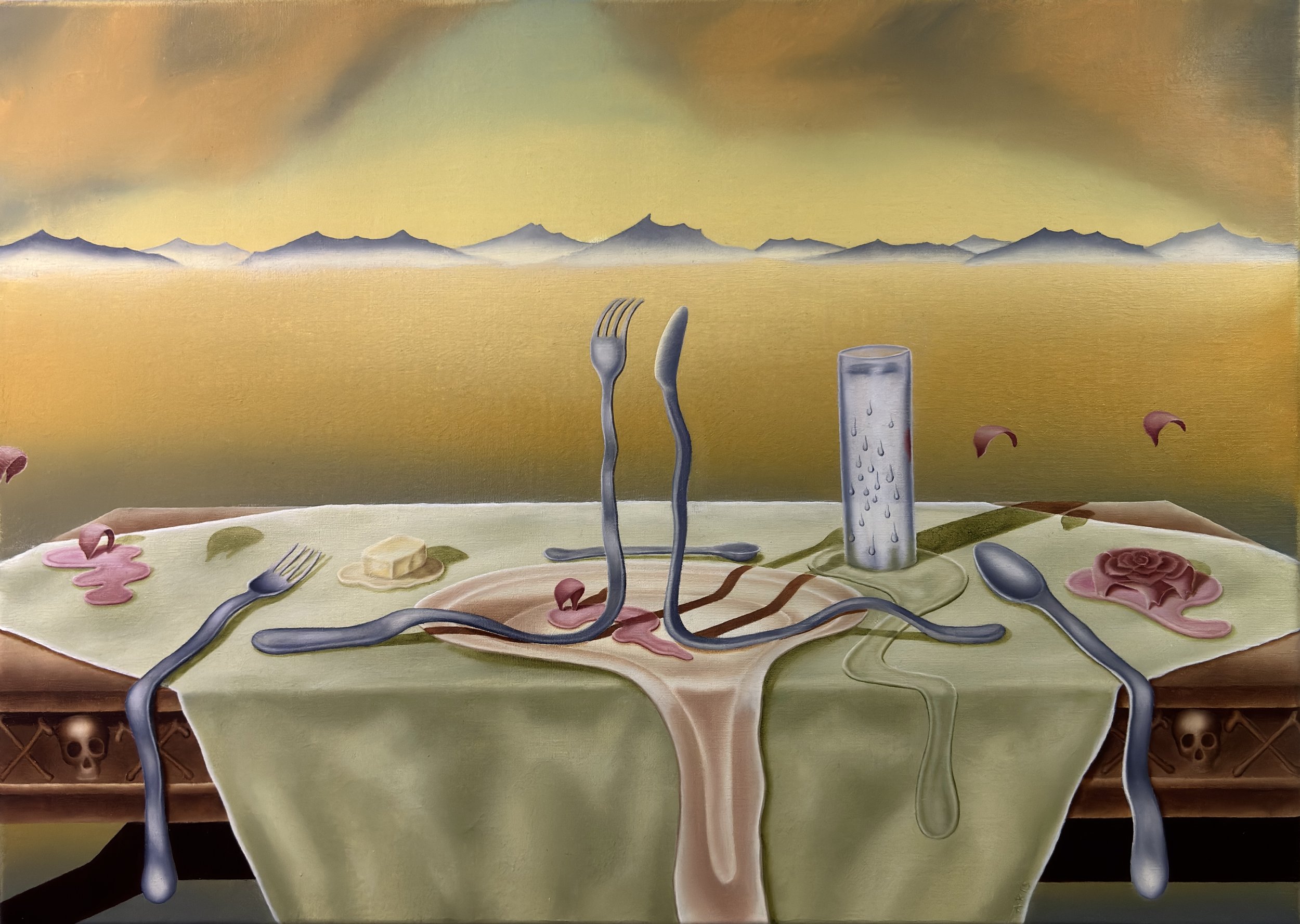 "Still life at dusk" Oil paint on 35×50cm Canvas