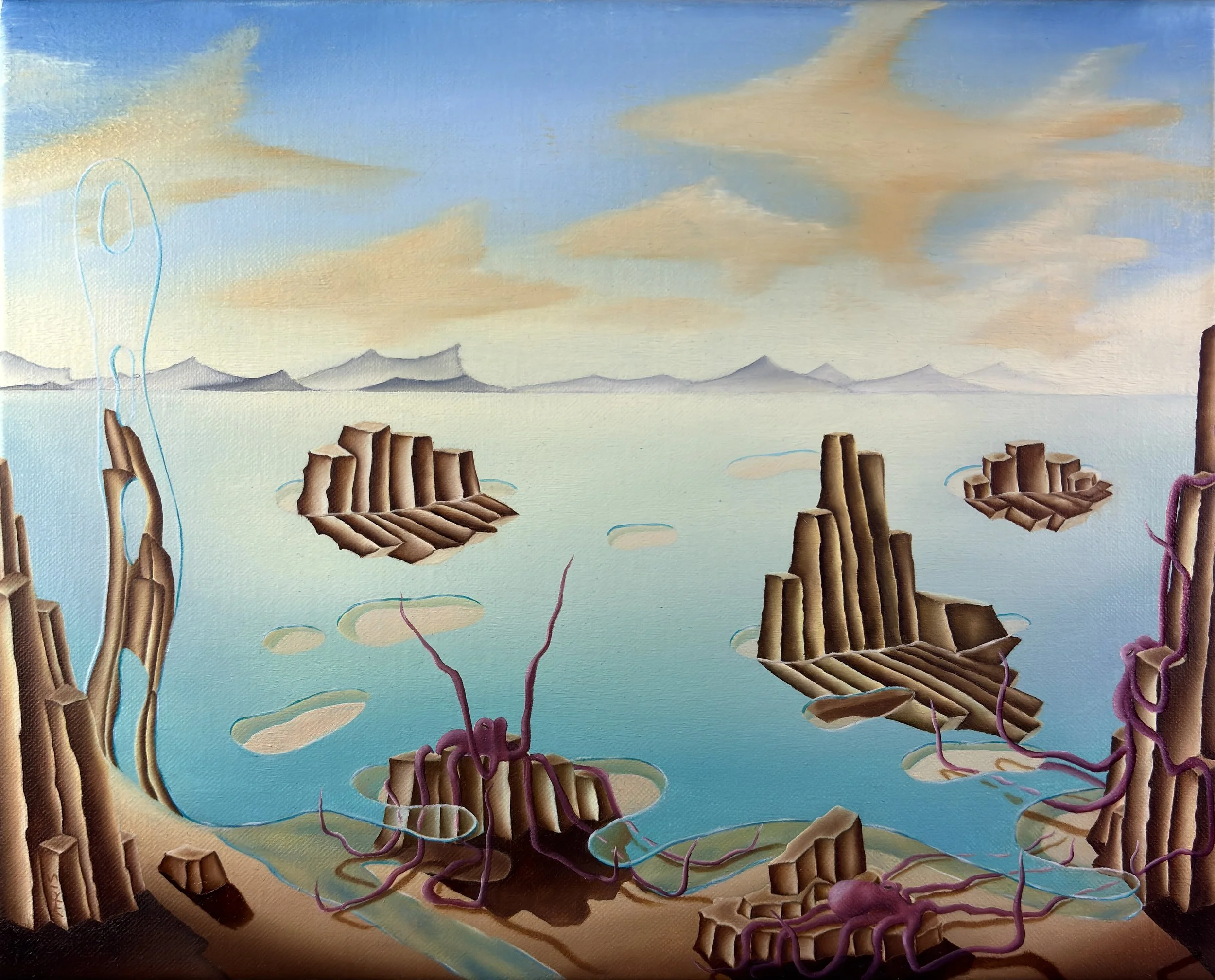 "Mediterranean Echo" Oil paint on 25x31.2cm canvas