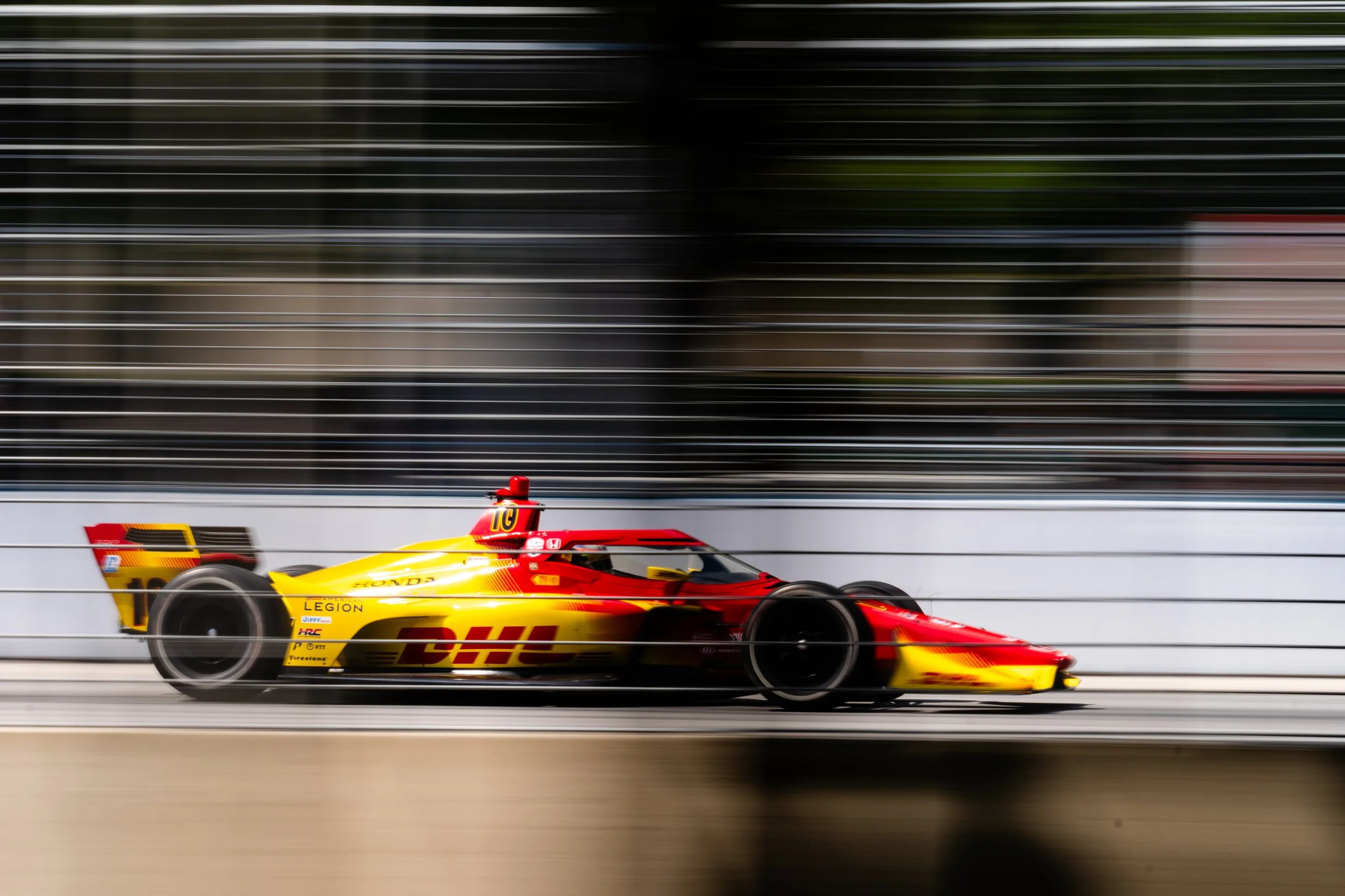 Ultra slow shutter of IndyCar in Toronto Ontario Canada. 