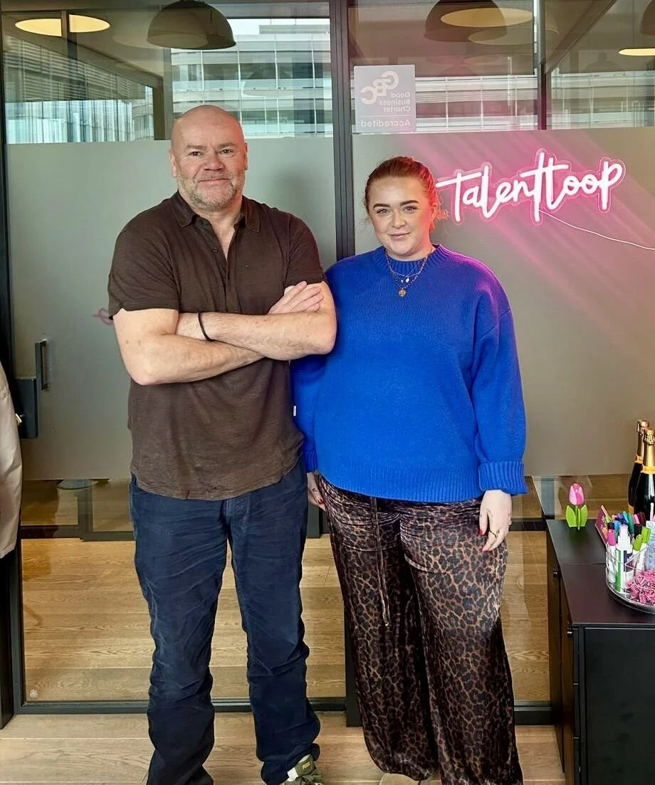 Jo Sellick with Ruby Melling, founder of Talentloop