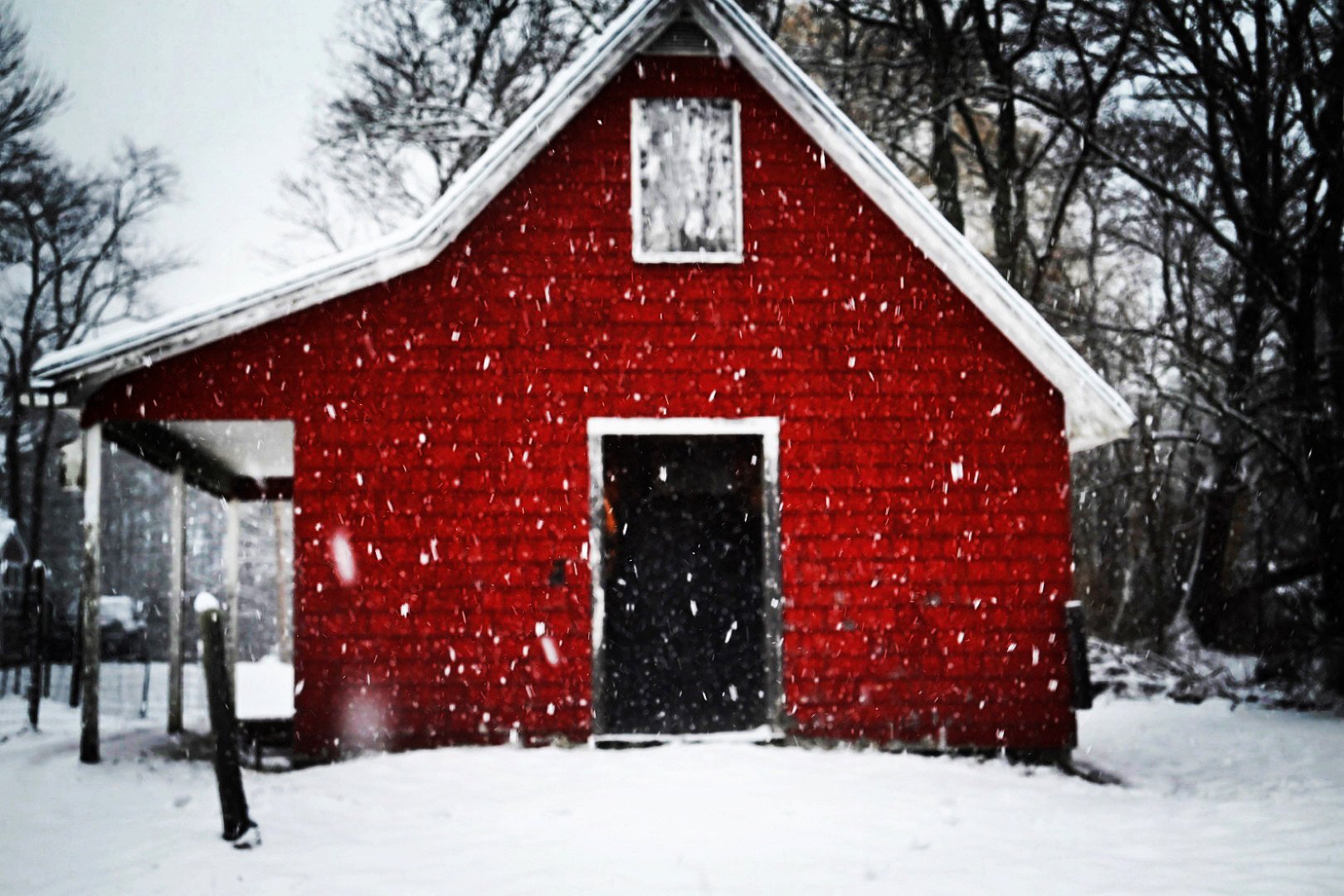 My snowy barn